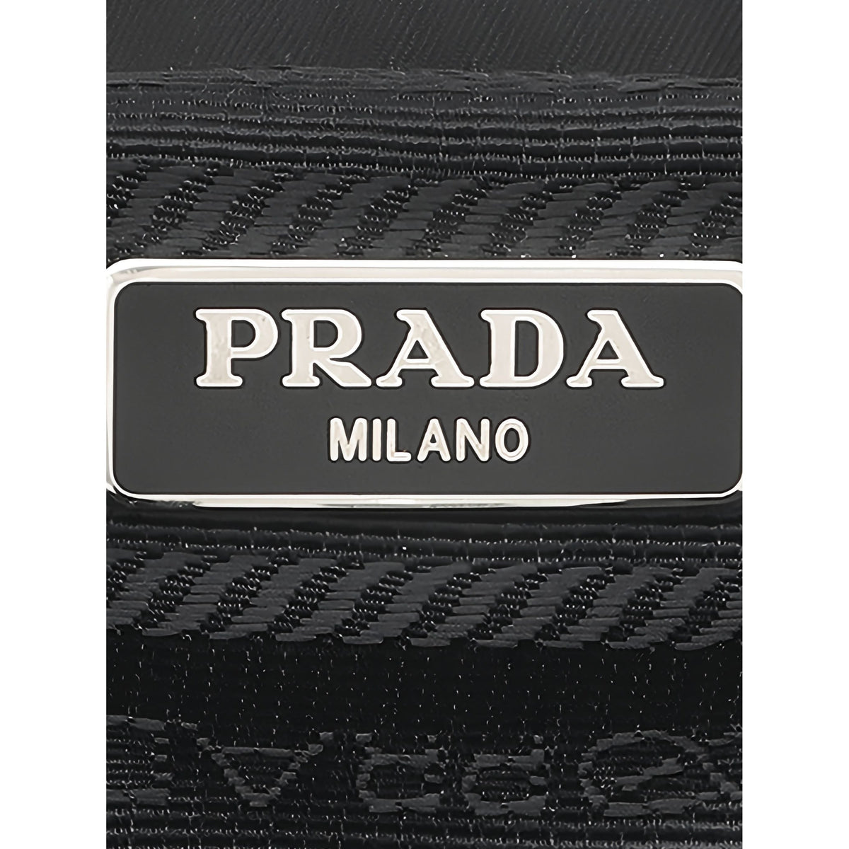 Prada Mini Saffiano Trimmed Tessuto Chain Backpack — Black