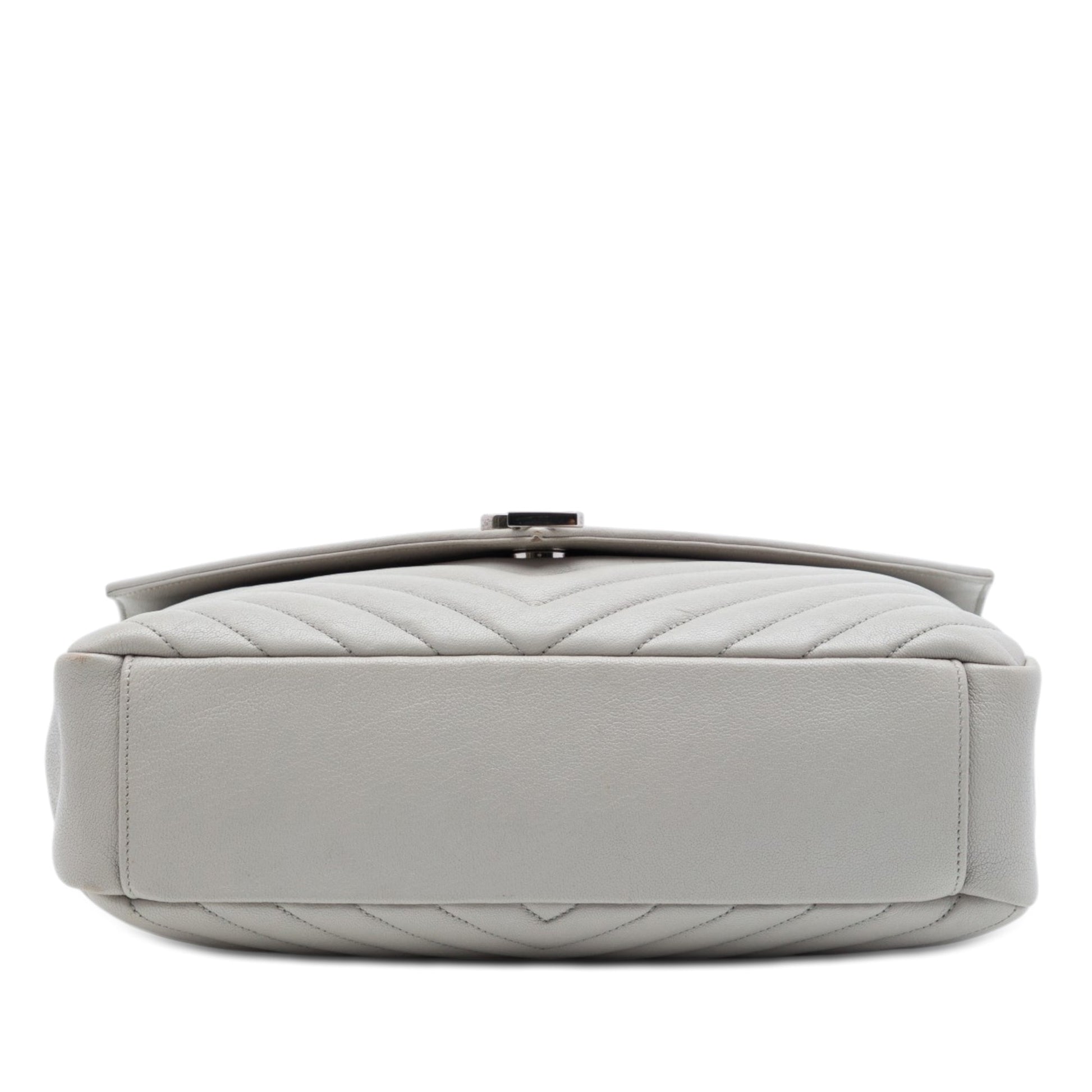 Saint Laurent Large Chevron Sheepskin Monogram College Satchel