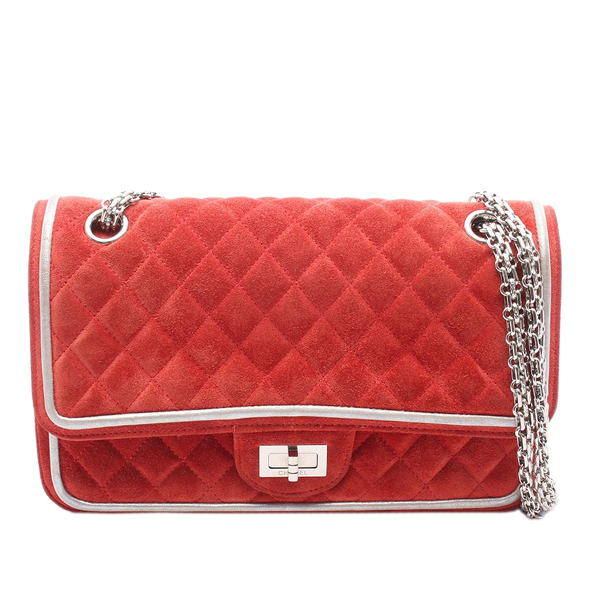 Chanel Quilted Suede Reissue 2.55 Double Flap 225 — Red