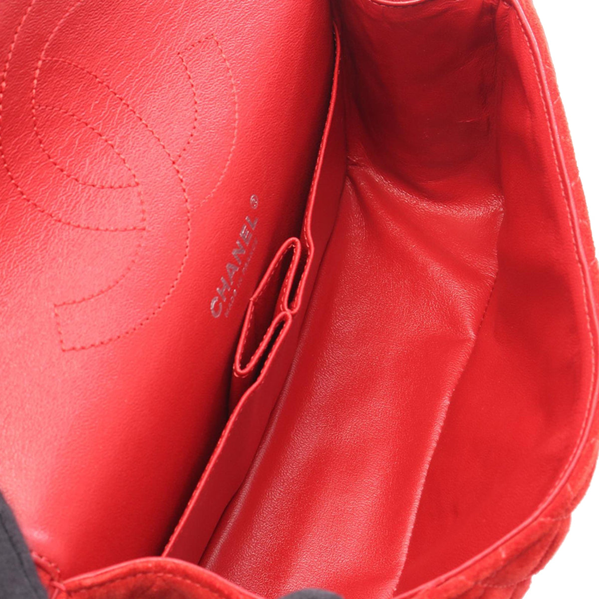 Chanel Quilted Suede Reissue 2.55 Double Flap 225 — Red