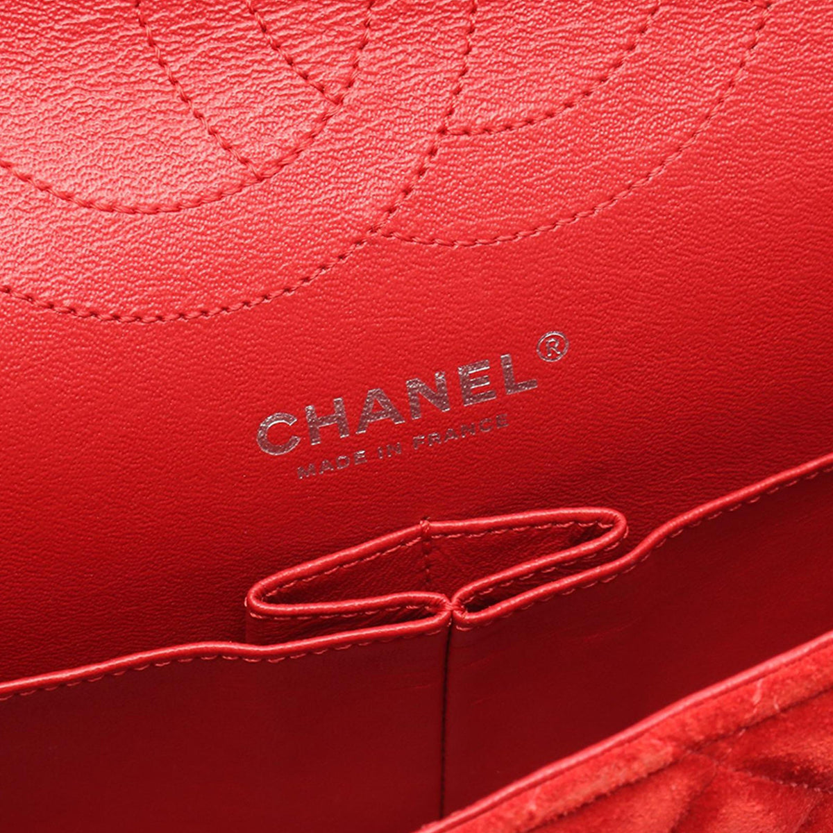 Chanel Quilted Suede Reissue 2.55 Double Flap 225 — Red