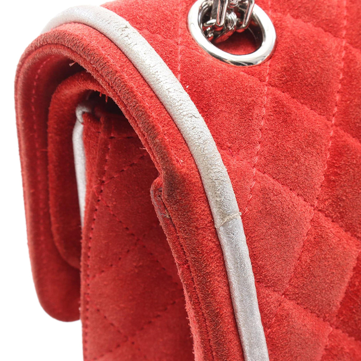 Chanel Quilted Suede Reissue 2.55 Double Flap 225 — Red