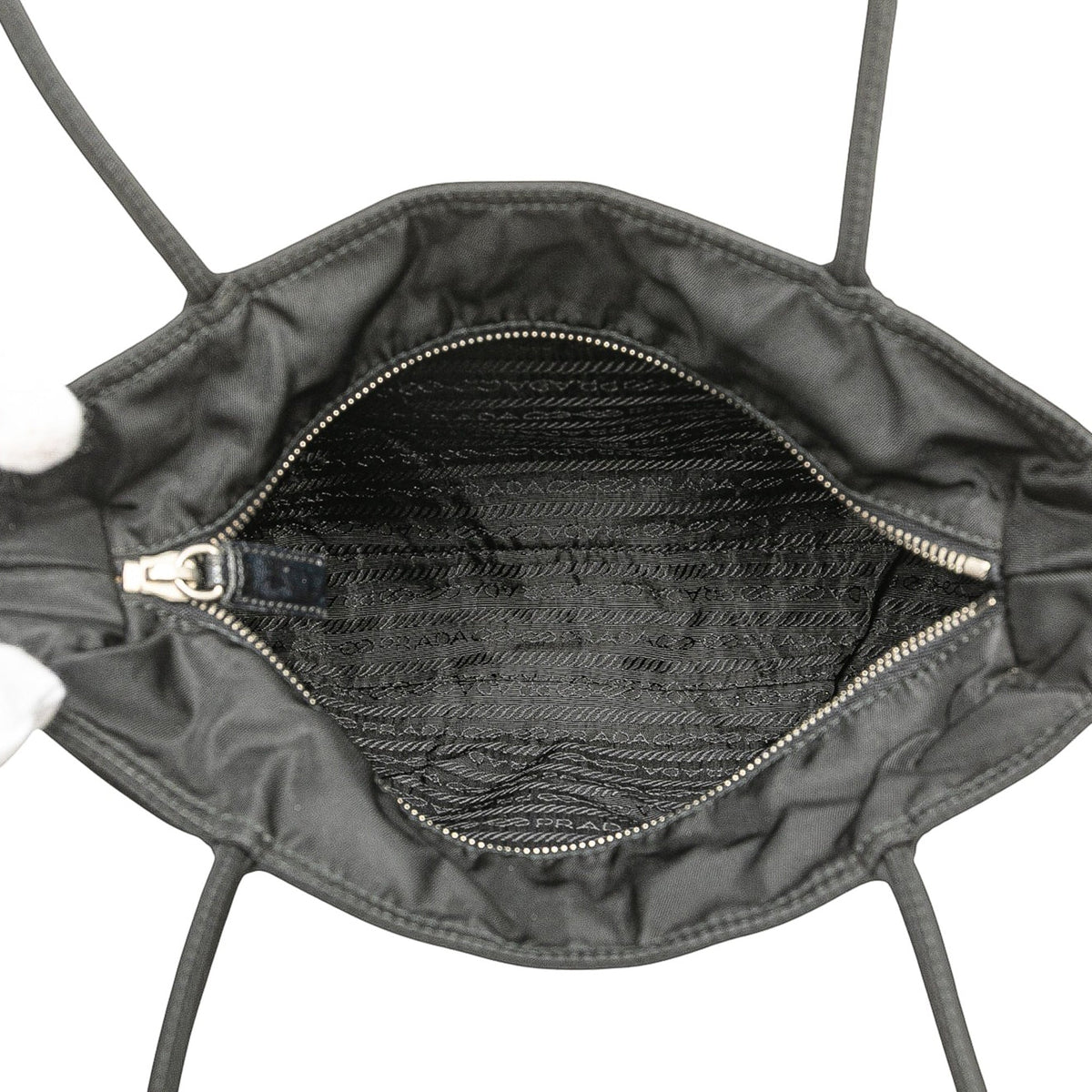 Prada Spazzolato Trimmed Tessuto Tote
