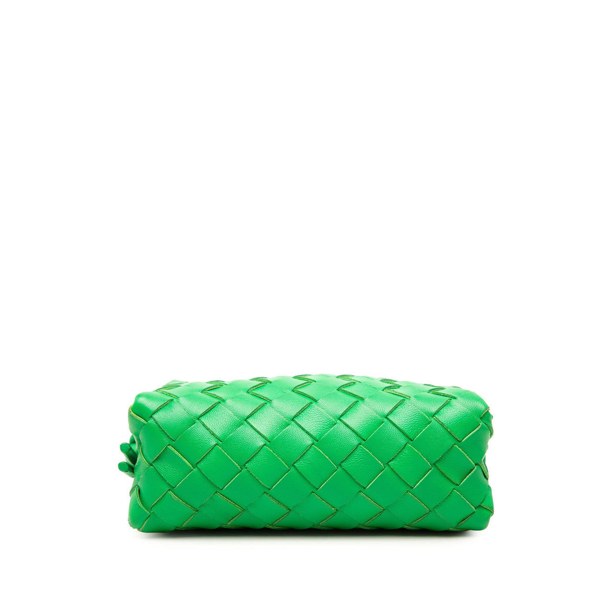 Bottega Veneta Mini Lambskin Intrecciato Loop Camera Bag — Green