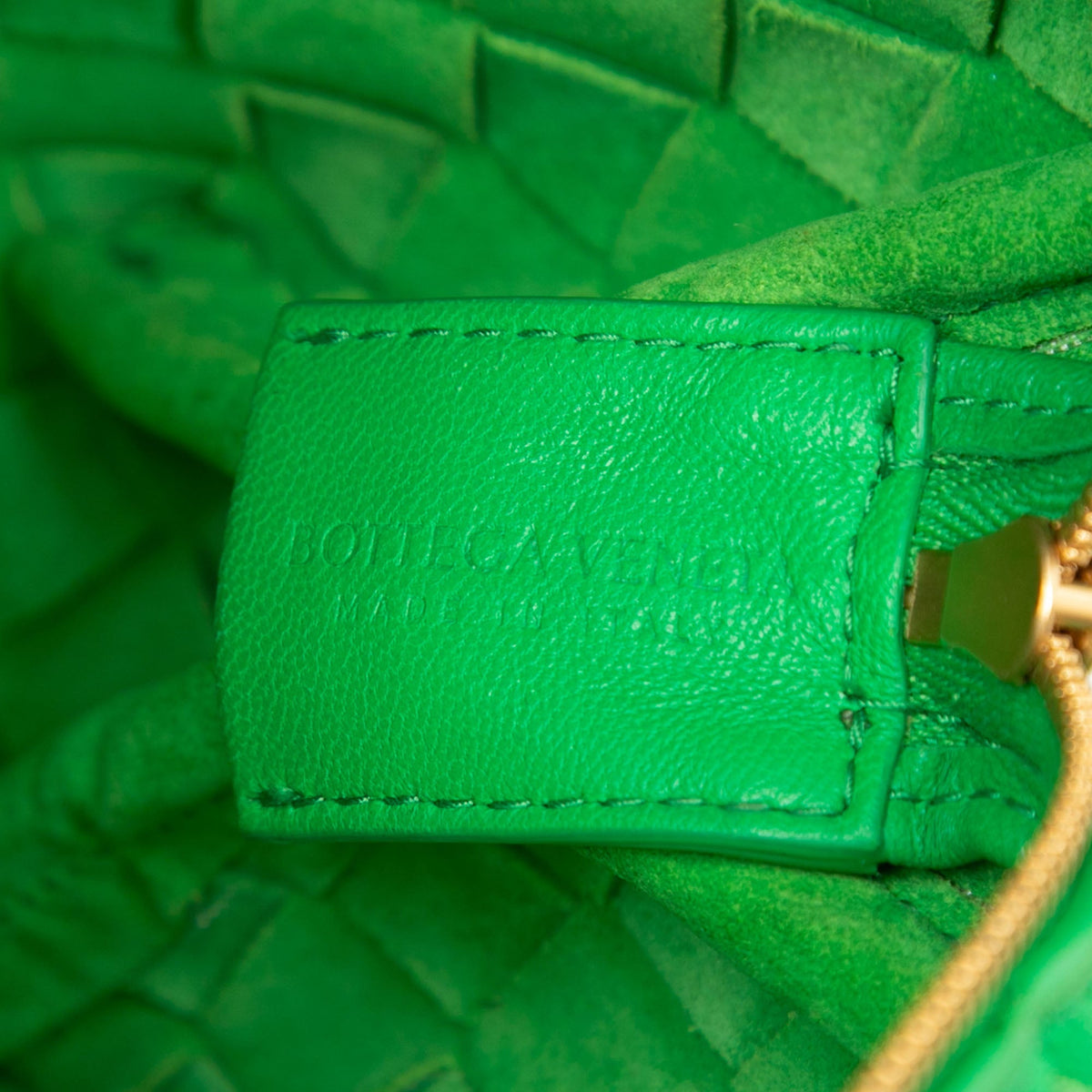 Bottega Veneta Mini Lambskin Intrecciato Loop Camera Bag — Green