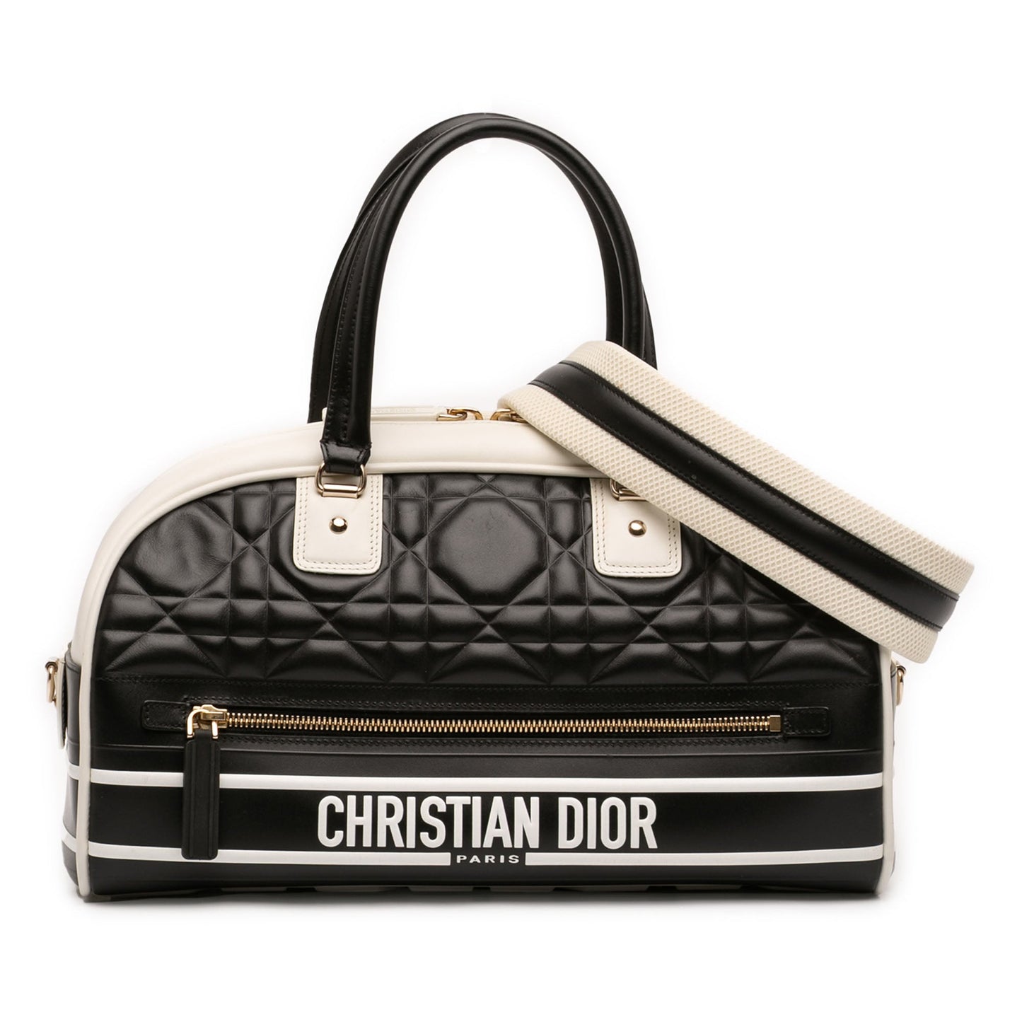 Dior Medium Leather Cannage Dior Vibe Zip Bowling Bag