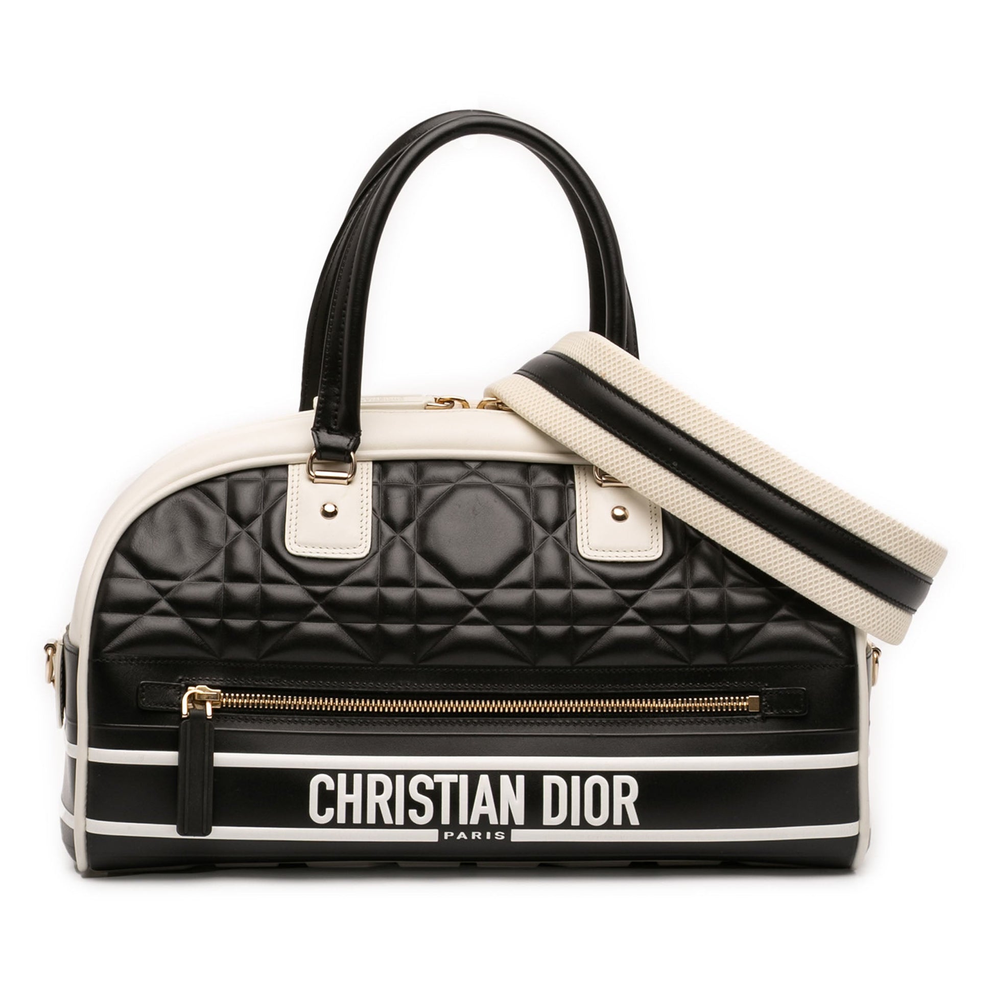 Dior Medium Leather Cannage Dior Vibe Zip Bowling Bag