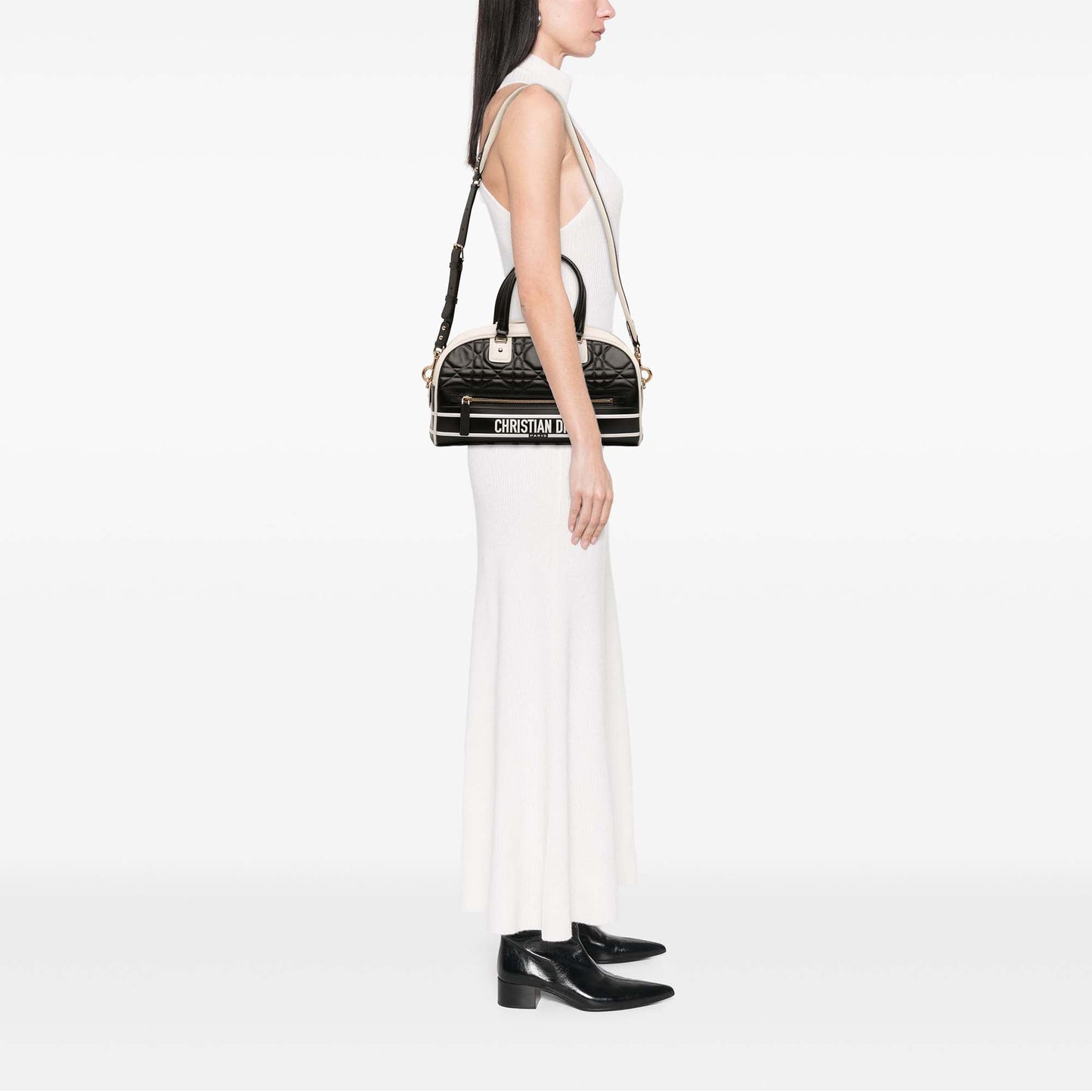 Dior Medium Leather Cannage Dior Vibe Zip Bowling Bag