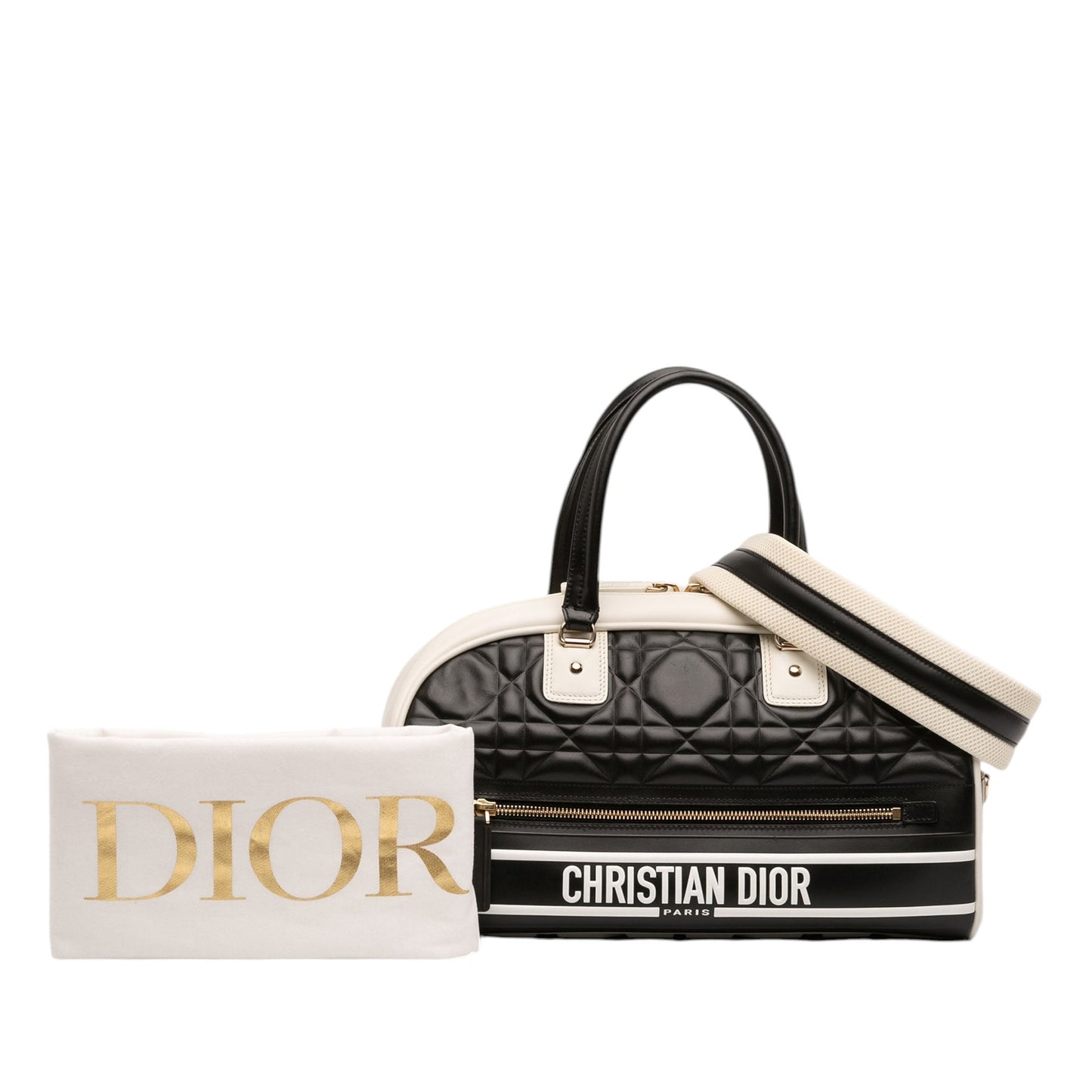 Dior Medium Leather Cannage Dior Vibe Zip Bowling Bag