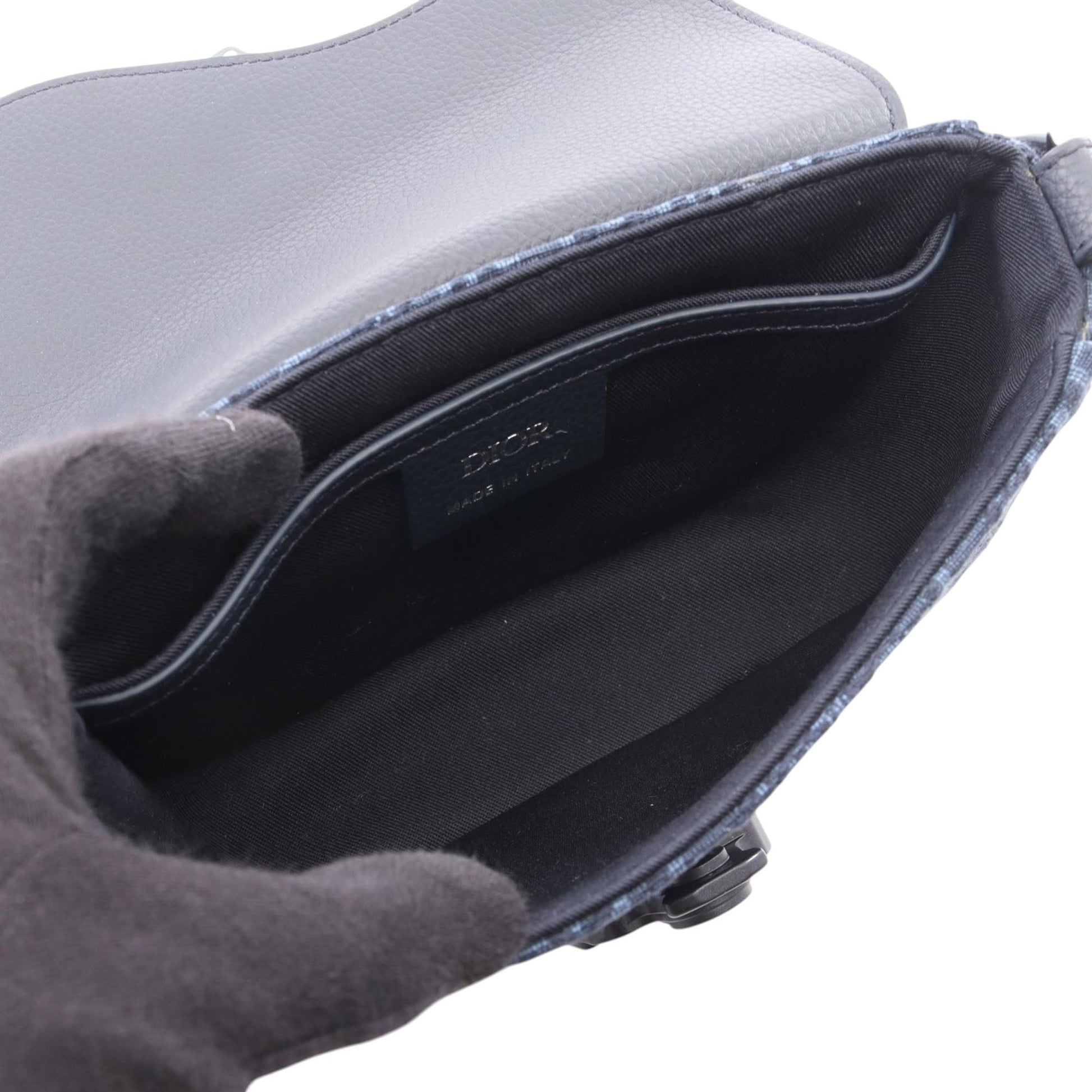 Dior Mini Oblique Canvas Saddle Buckle Messenger Bag