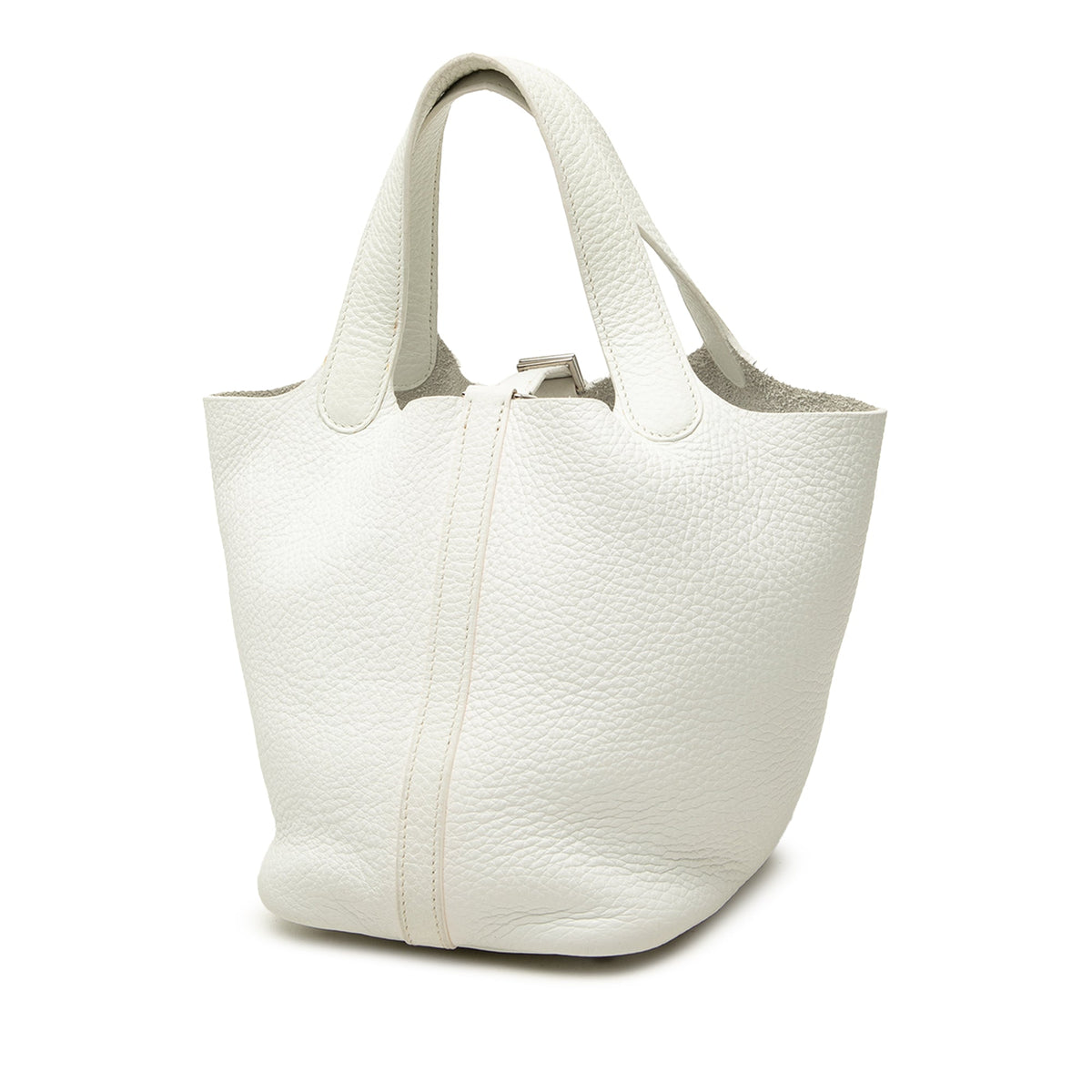 Hermès Clemence Picotin 18 — White