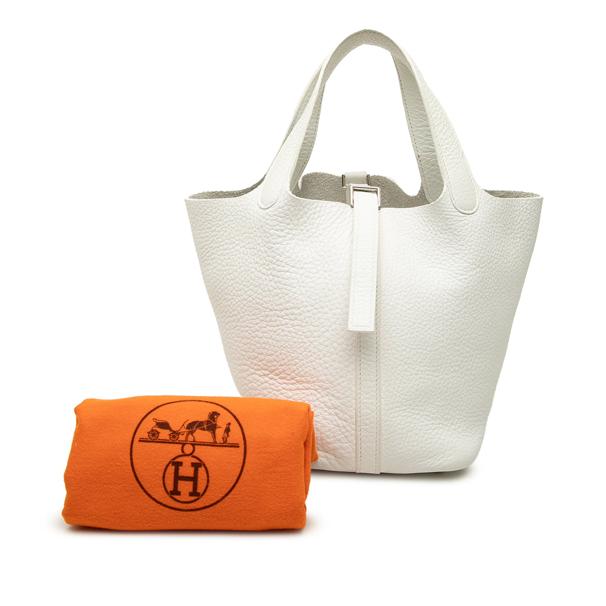 Hermès Clemence Picotin 18 — White