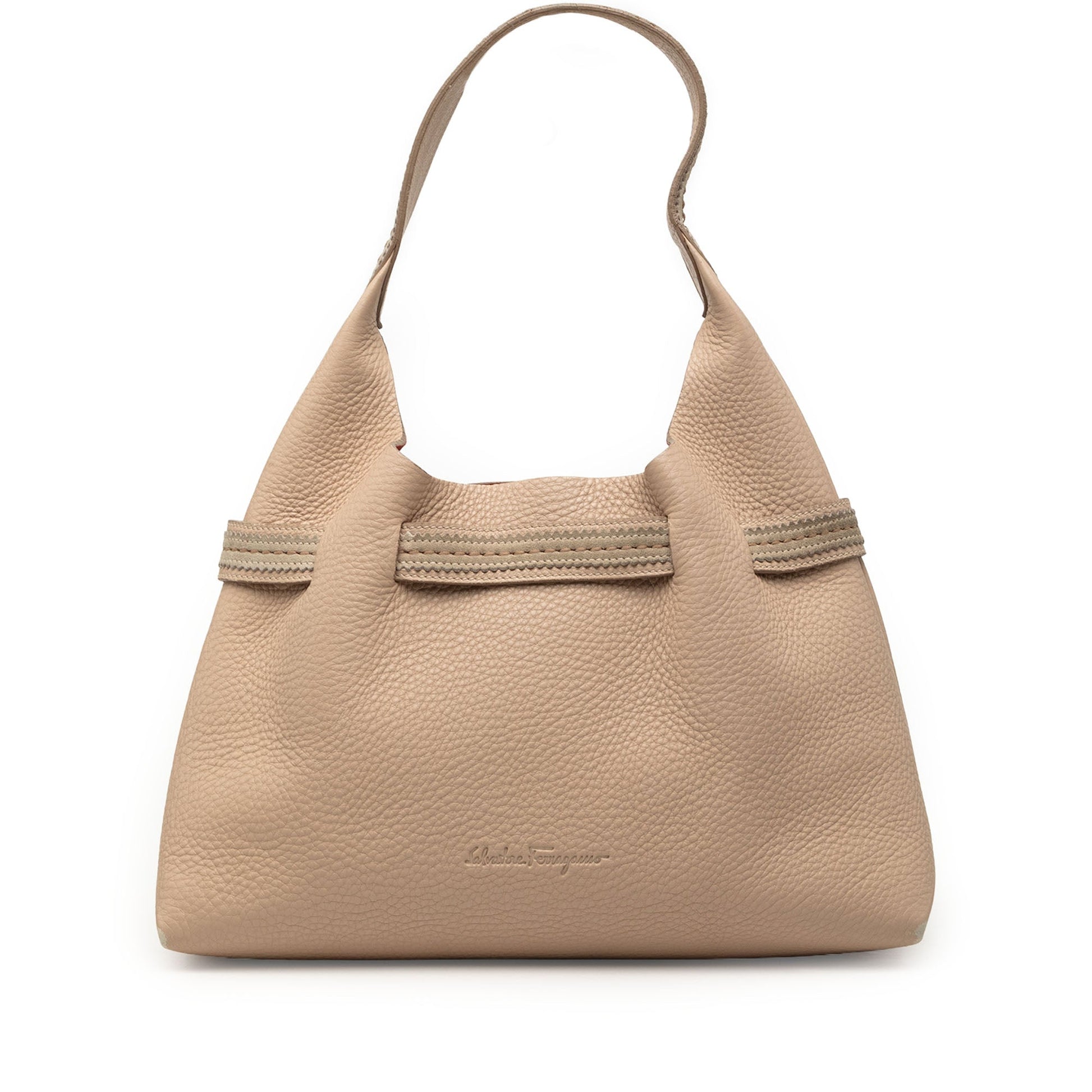 Ferragamo Grained Leather Shoulder Bag