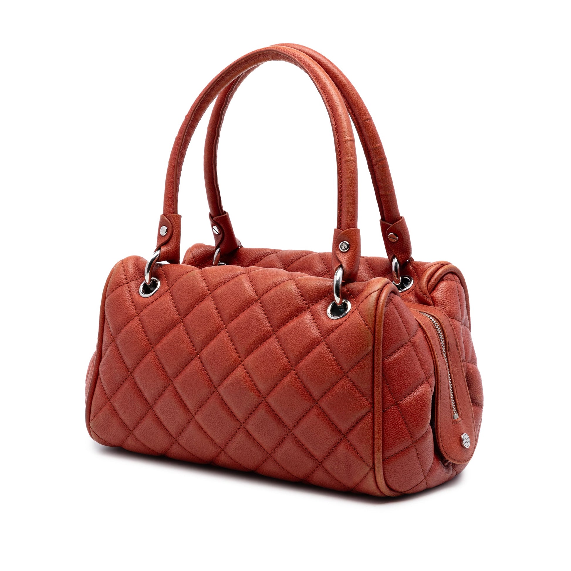 Chanel Large Quilted Caviar Timeless Classic Bowler Bag