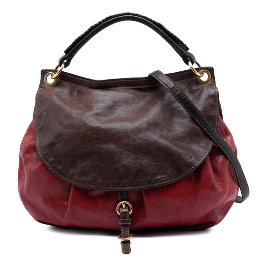 Bicolor Nappa Aviator Top Handle Bag