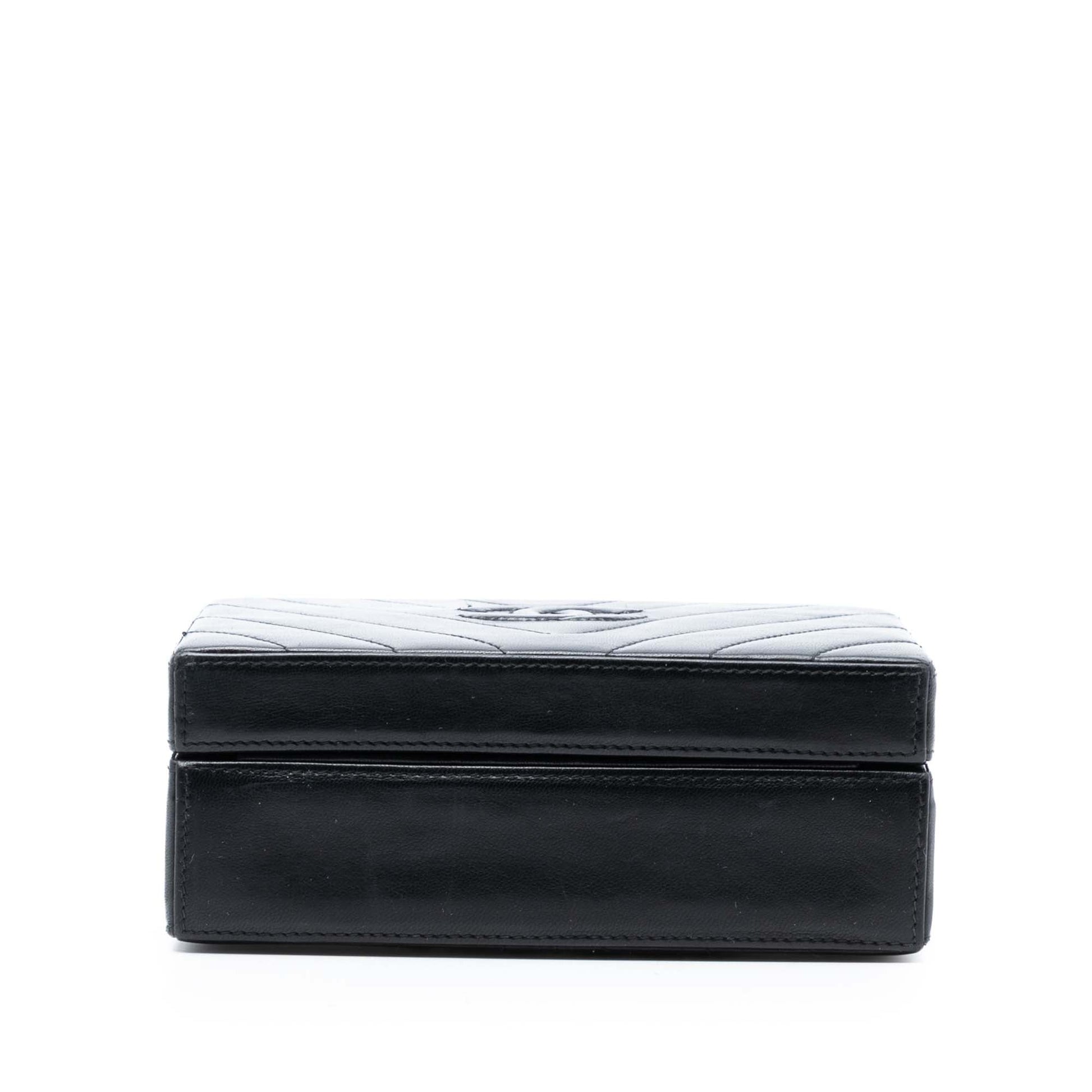 Chanel CC Quilted Chevron Lambskin Box Crossbody
