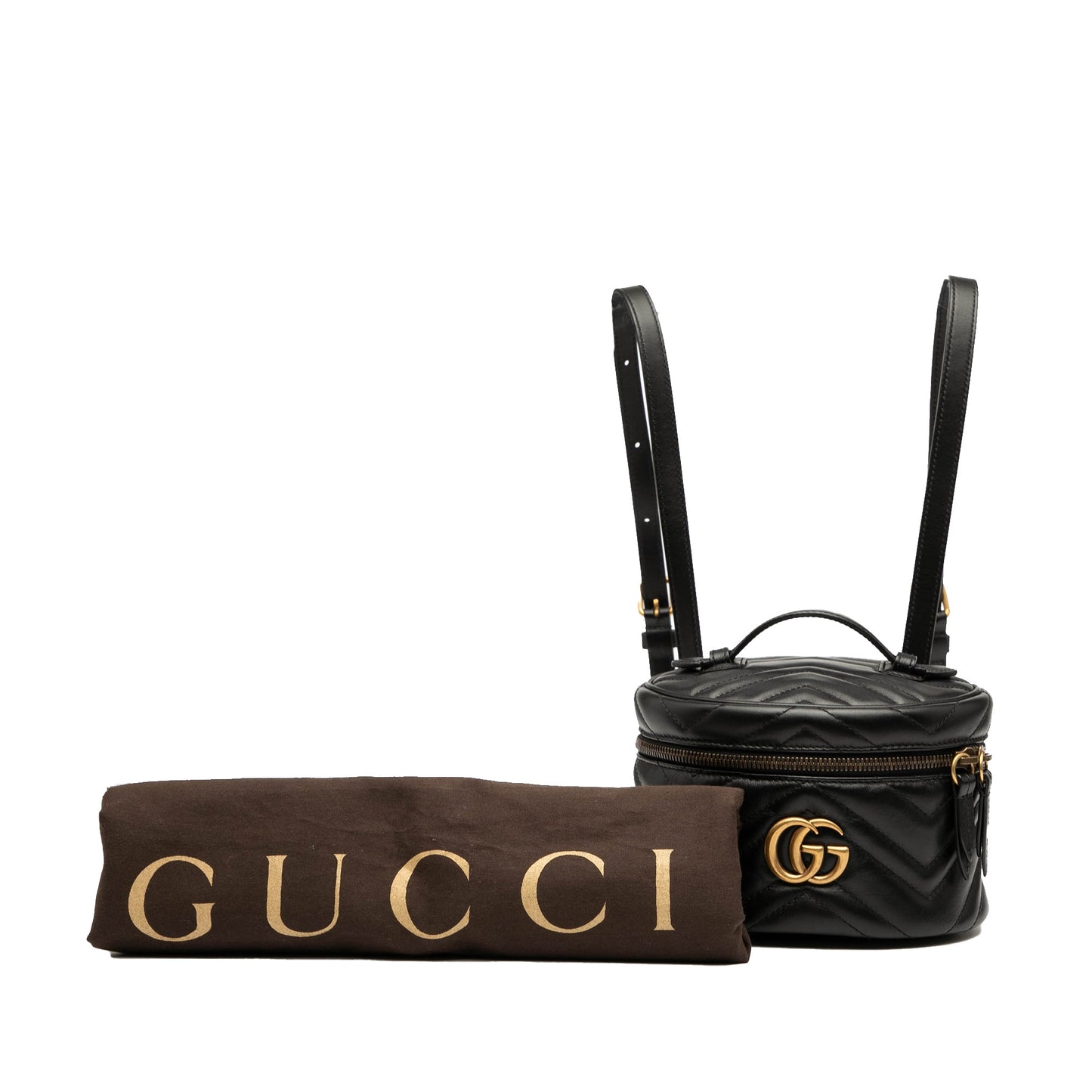 Gucci Mini GG Marmont Matelasse Leather Round Backpack