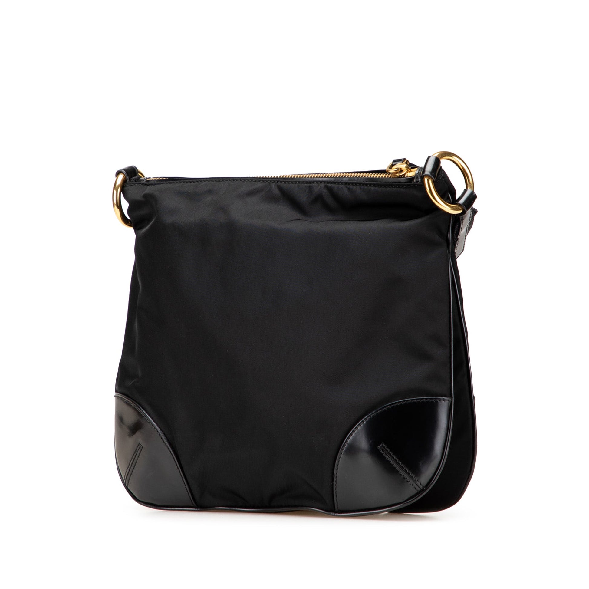Prada Vitello Trimmed Tessuto Zip Top Crossbody