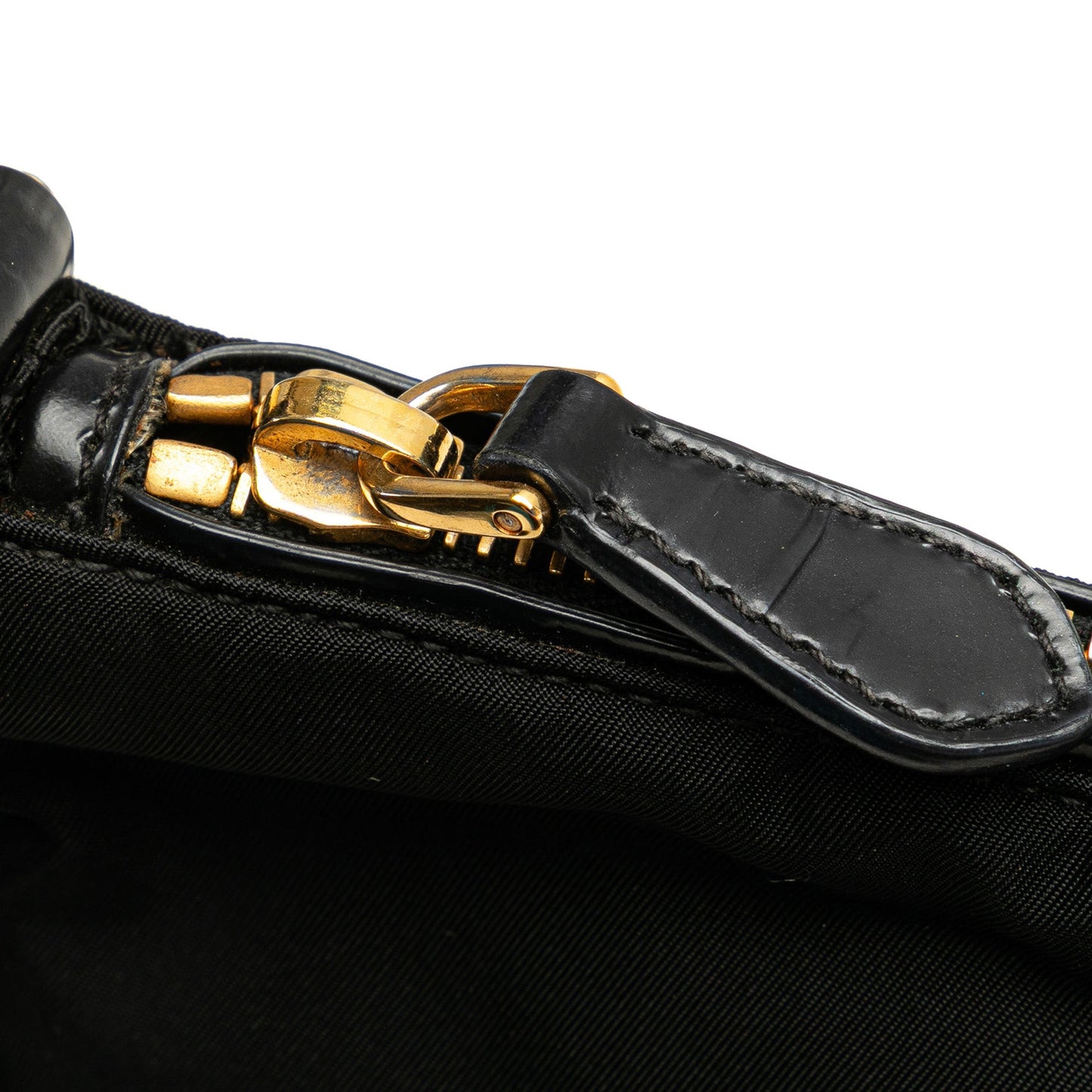 Prada Vitello Trimmed Tessuto Zip Top Crossbody