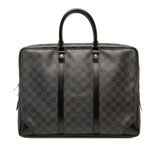 Louis Vuitton Damier Graphite Porte Documents Voyage PM — Black