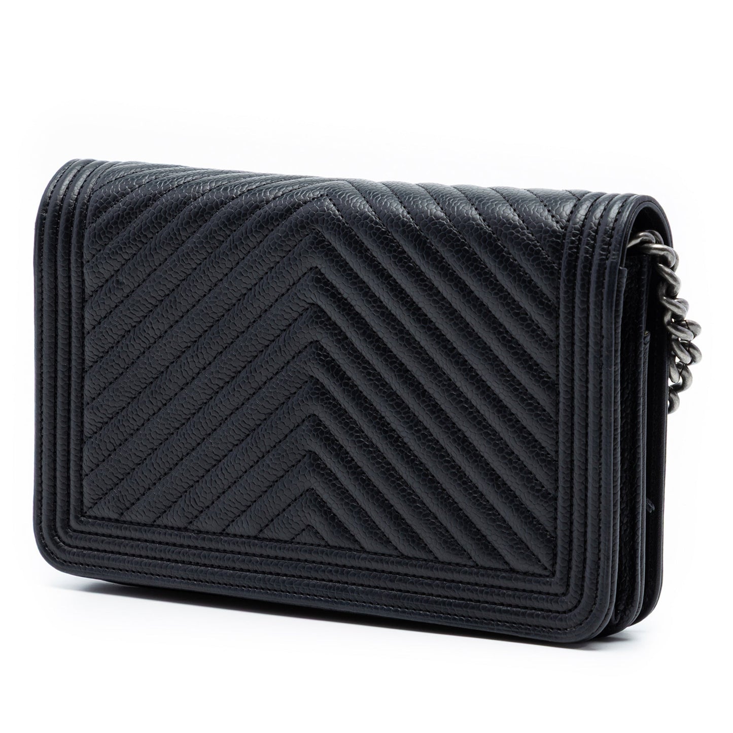 Chevron Caviar Boy Wallet On Chain
