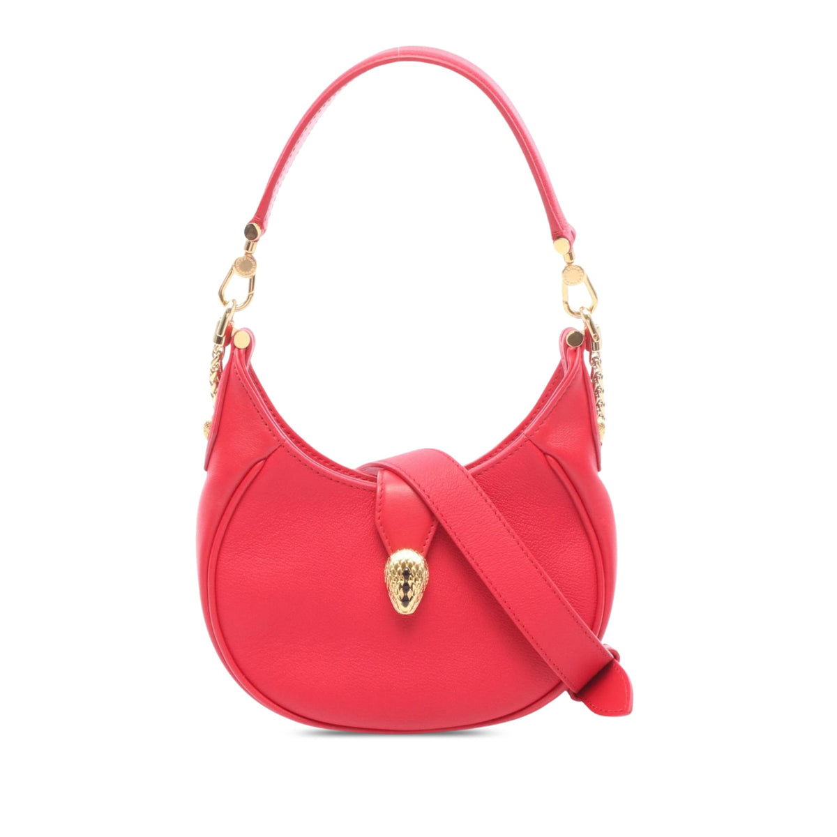 Bvlgari Small Leather Serpenti Ellipse Satchel
