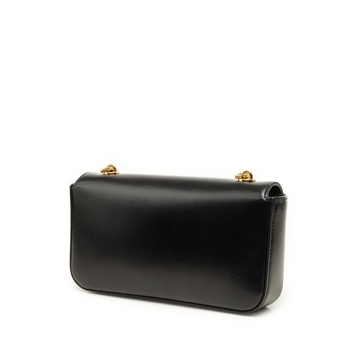 Celine Shiny Calfskin Claude Chain Shoulder Bag — Black