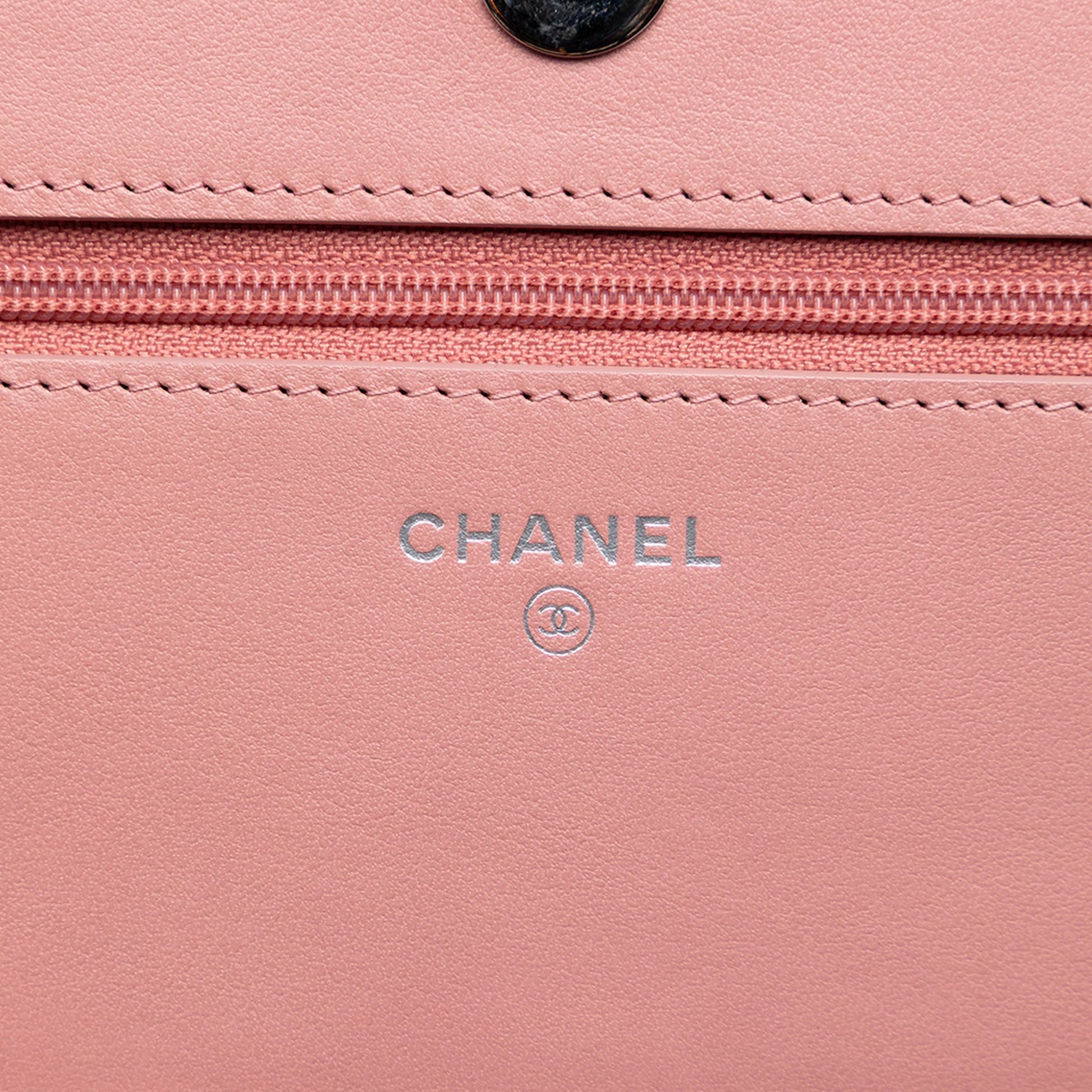 Chanel Ombre Patent and Aged Calfskin Crystal Wallet On Chain