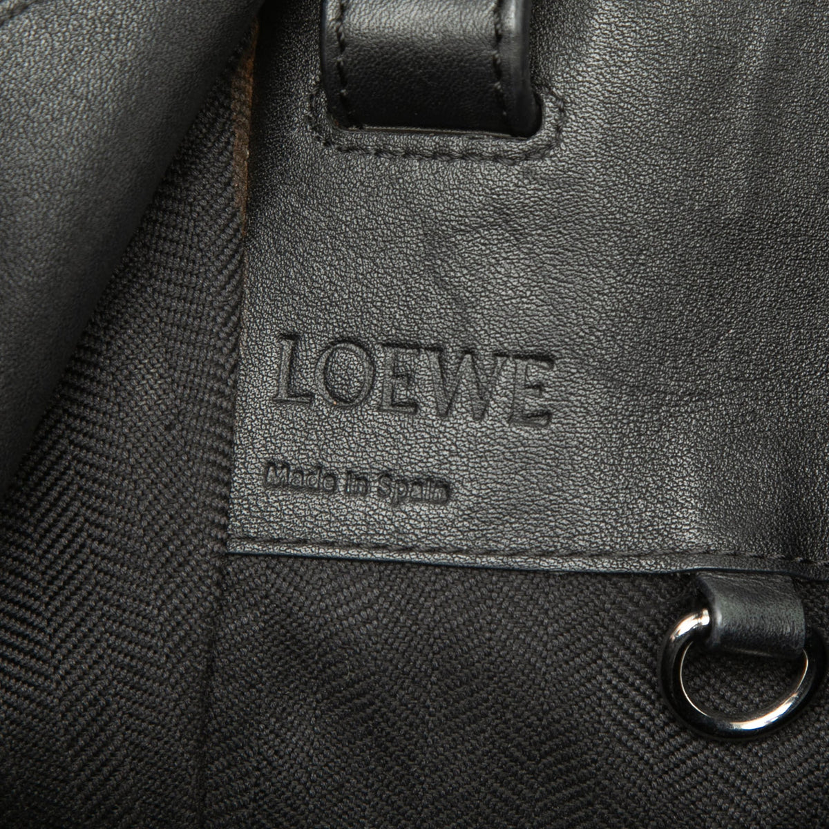 LOEWE Small Leather Hammock Satchel — Black