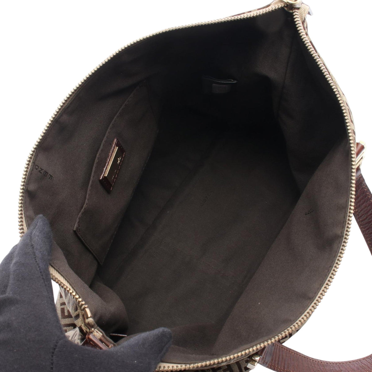 Fendi Zucchino Canvas Tote — Beige