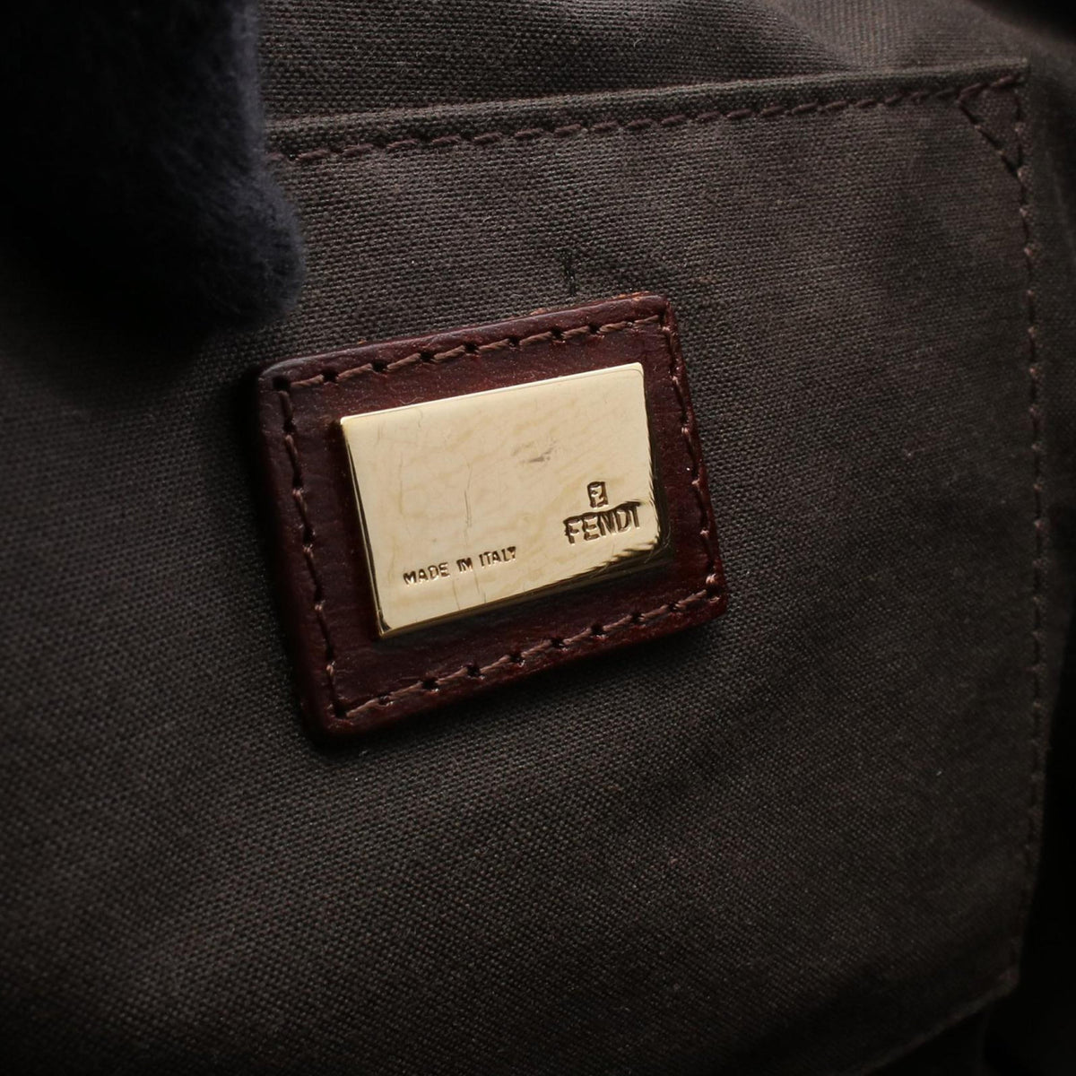 Fendi Zucchino Canvas Tote — Beige
