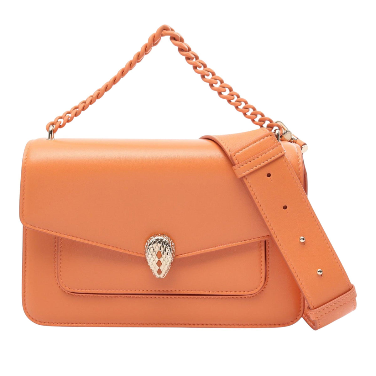 Bvlgari Leather Serpenti Forever Maxi Chain Top Handle Bag