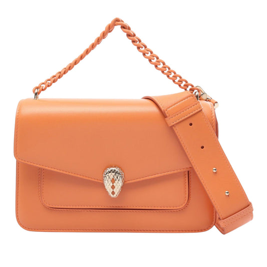 Bvlgari Leather Serpenti Forever Maxi Chain Top Handle Bag