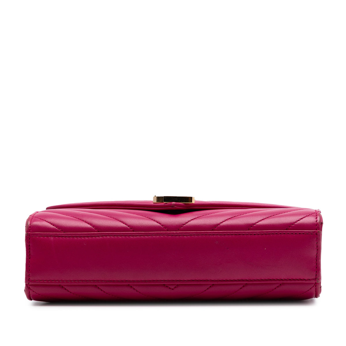 Saint Laurent Small Chevron Calfskin Monogram Envelope Bag