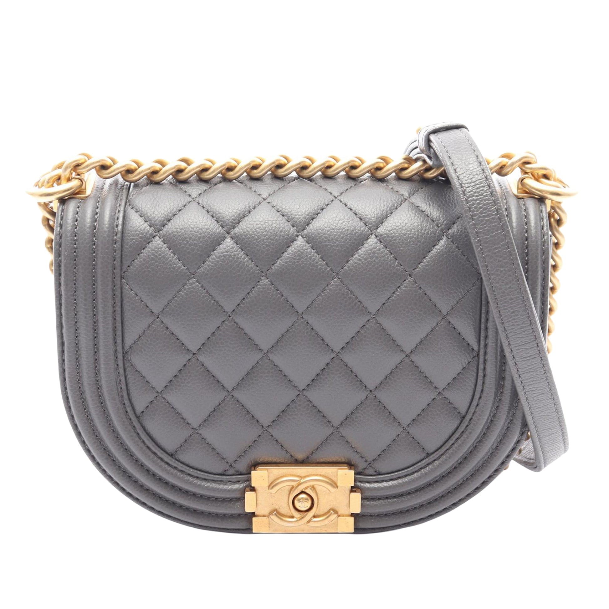 Chanel Small Quilted Caviar Boy Messenger Bag