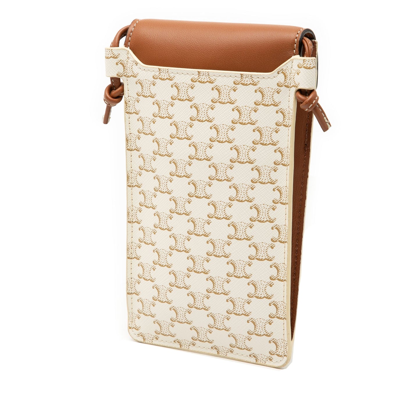 Celine Triomphe Coated Canvas Phone Pouch Flap Crossbody