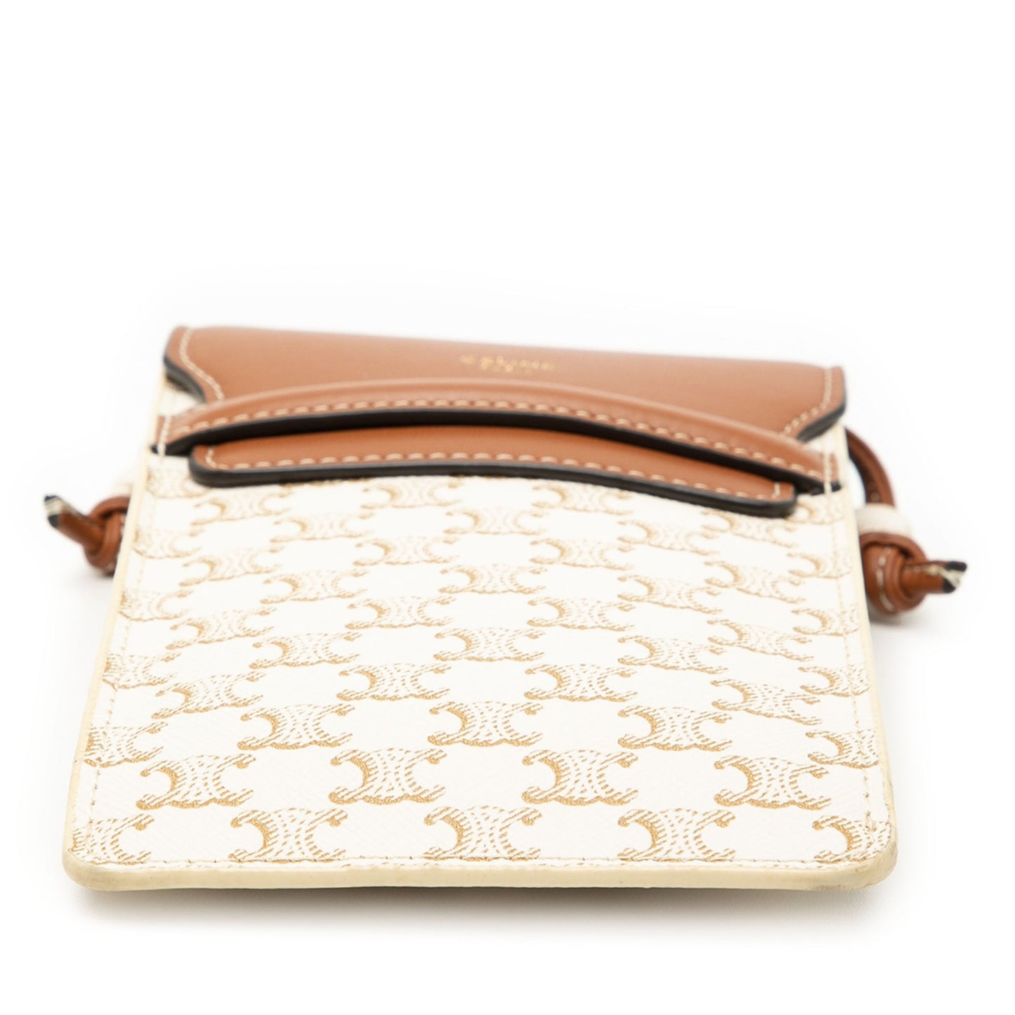 Celine Triomphe Coated Canvas Phone Pouch Flap Crossbody