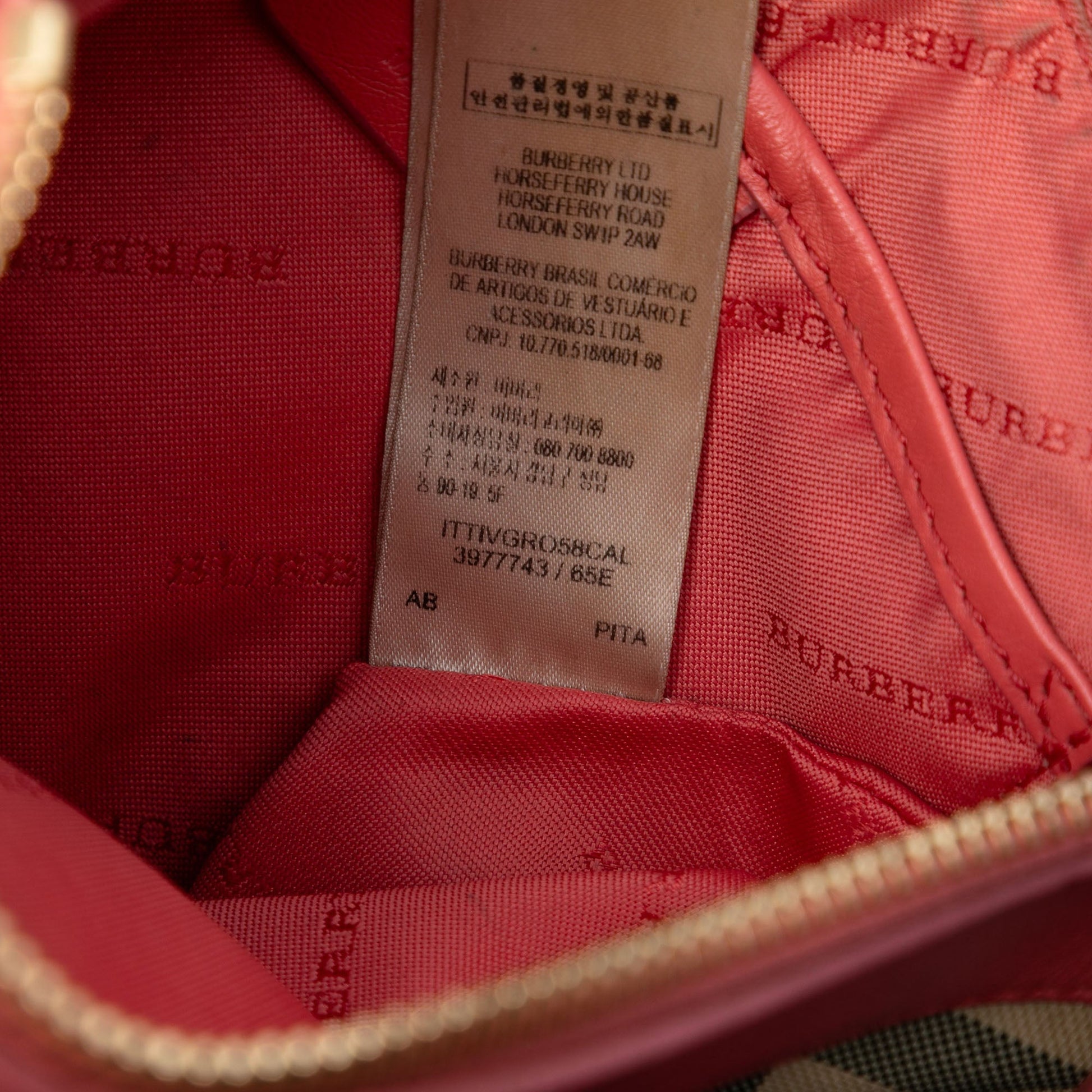 Burberry Haymarket Check Nylon Peyton Clutch