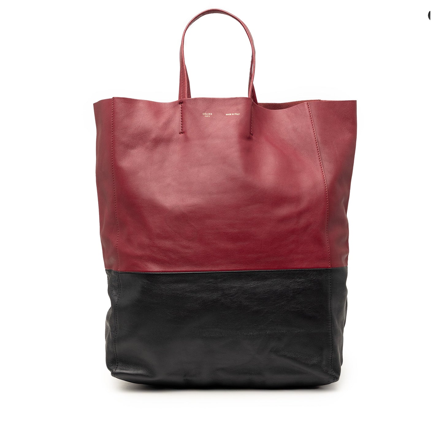Celine Bicolor Lambskin Vertical Cabas Tote