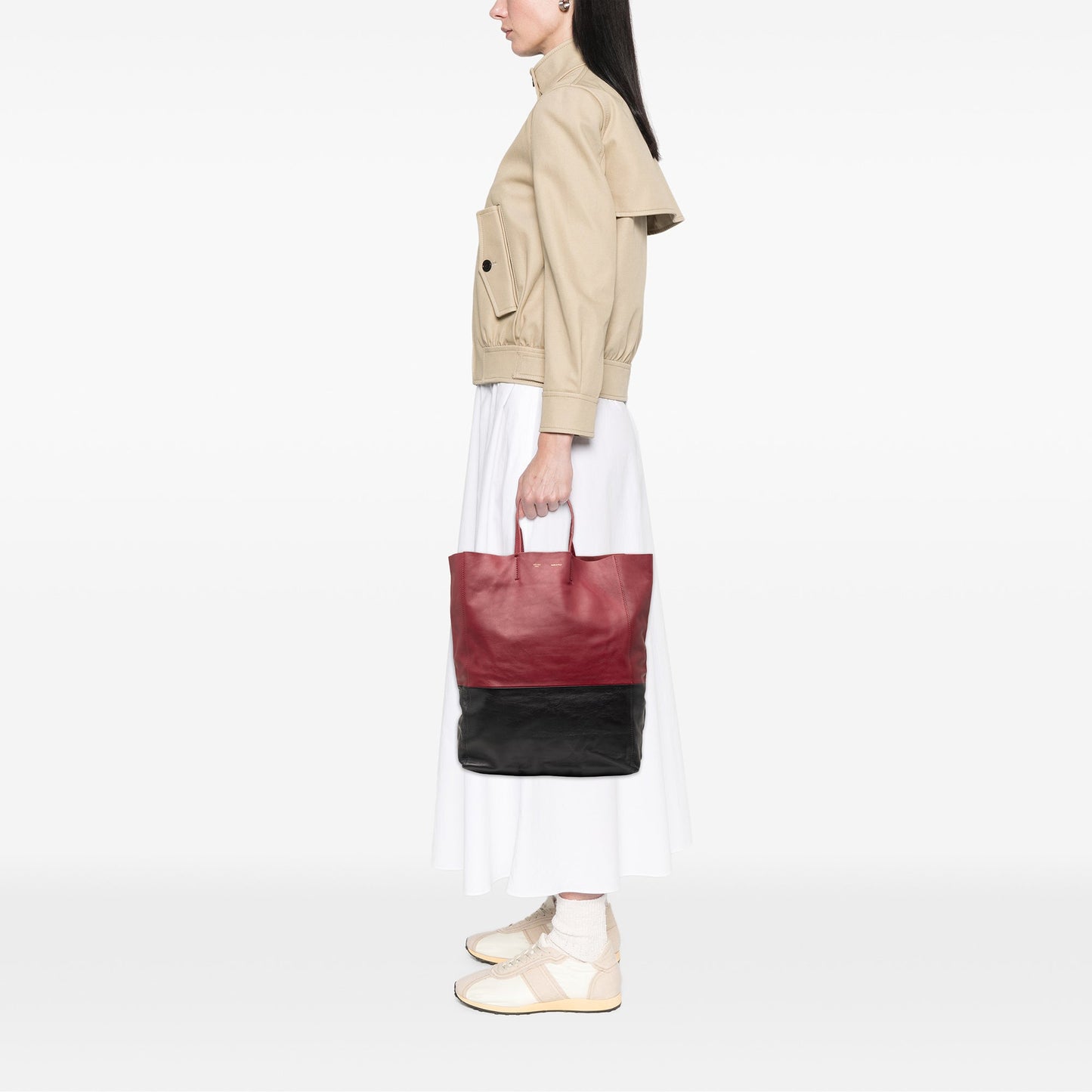Celine Bicolor Lambskin Vertical Cabas Tote