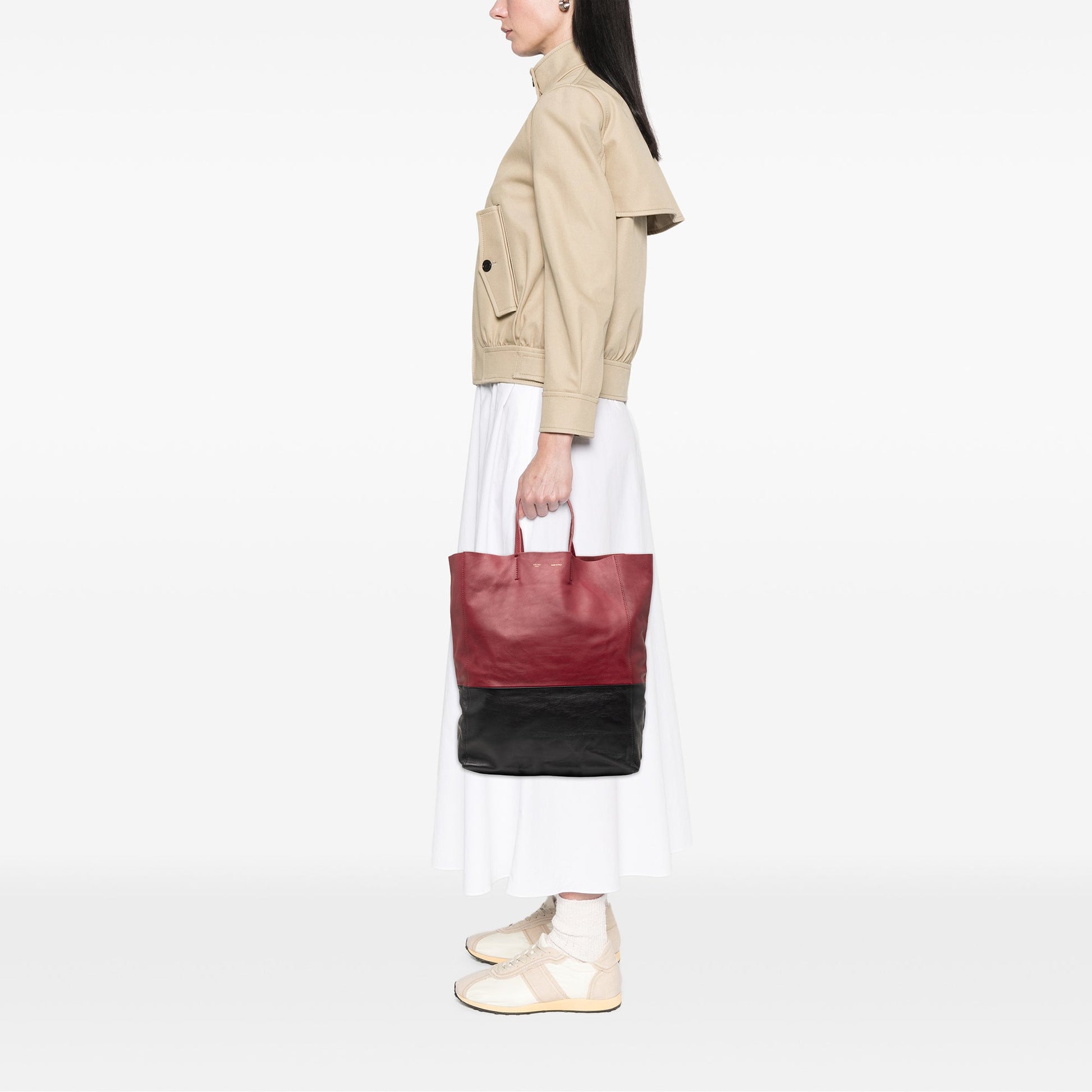 Celine Bicolor Lambskin Vertical Cabas Tote