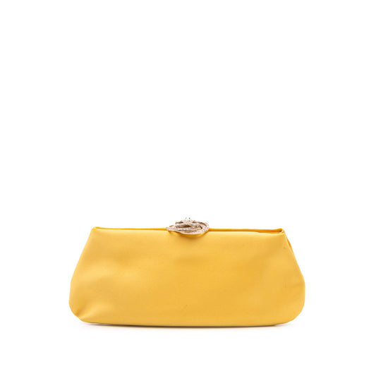 Chanel Satin Crystal Camellia Evening Frame Clutch