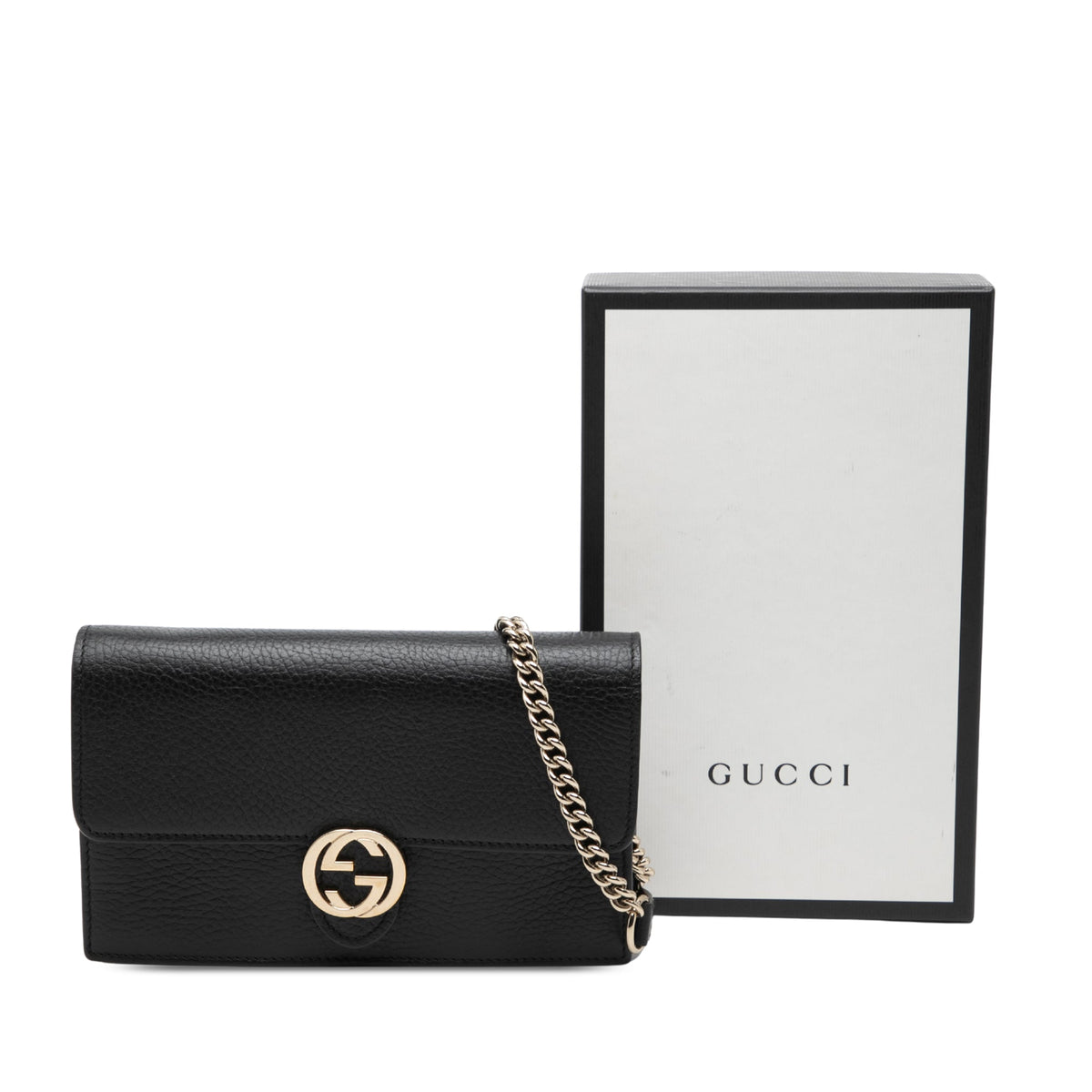 Gucci Dollar Calfskin Interlocking G Wallet on Chain
