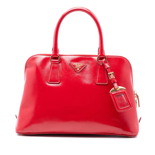Prada Medium Saffiano Vernice Promenade Satchel
