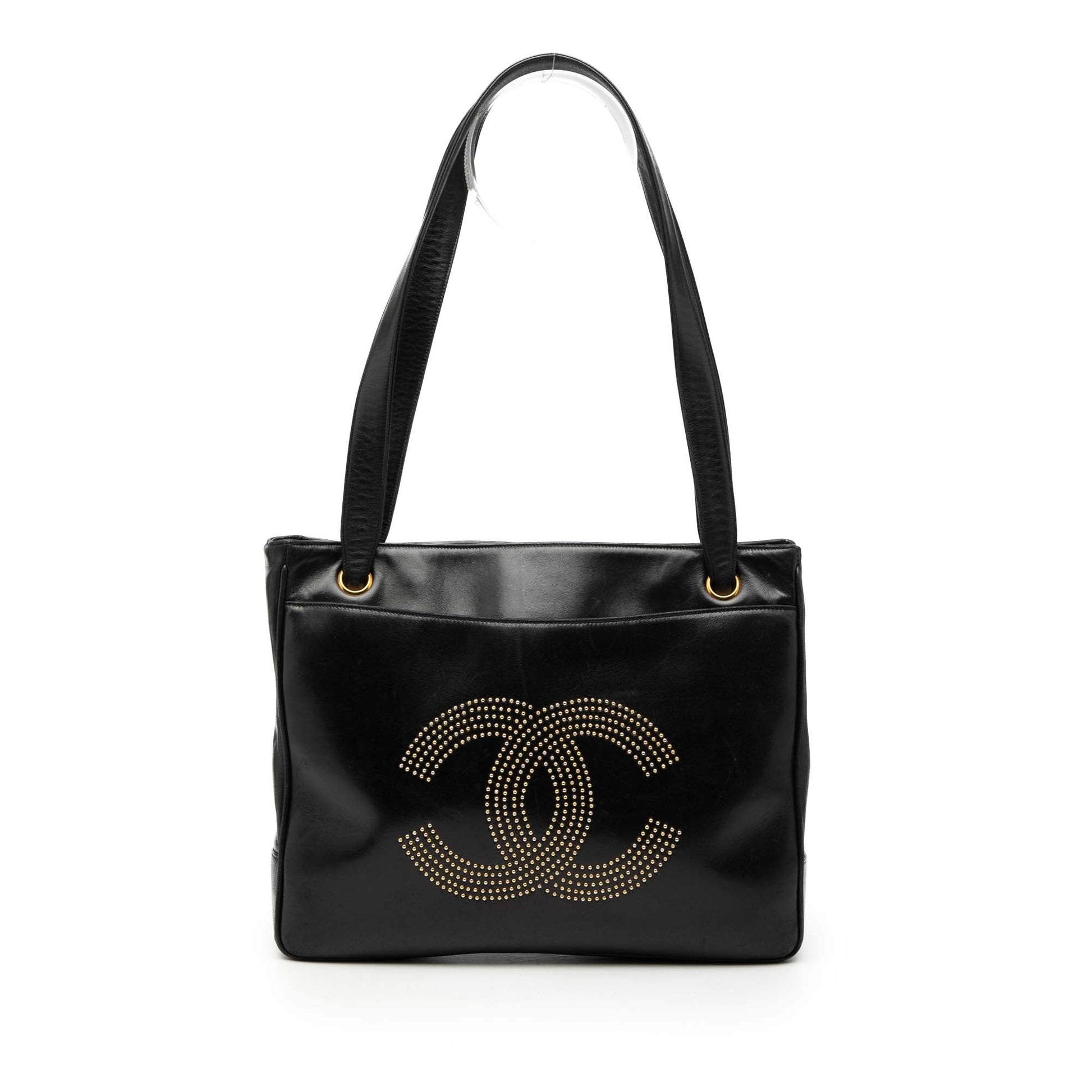 Chanel Lambskin CC Studded Logo Tote