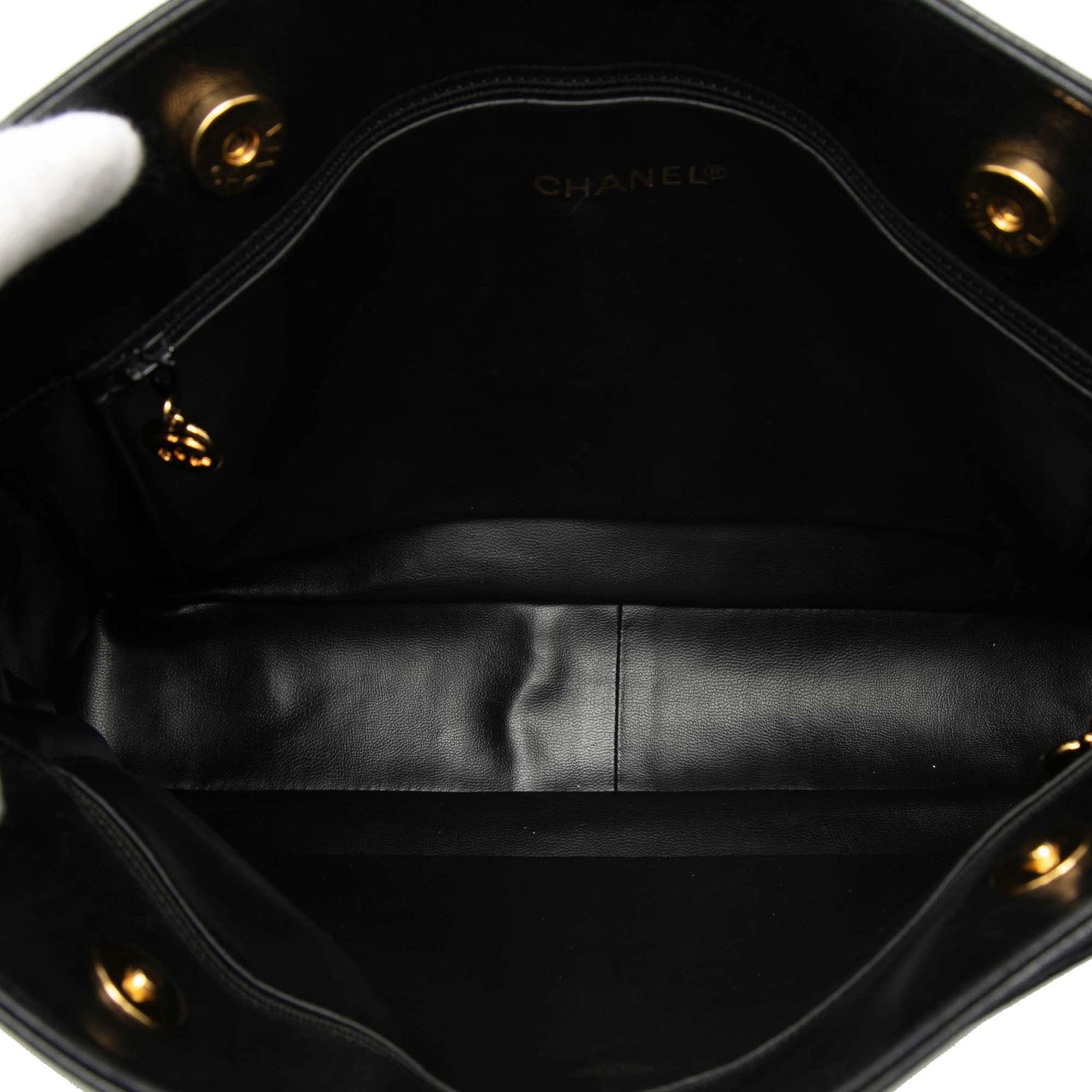 Chanel Lambskin CC Studded Logo Tote