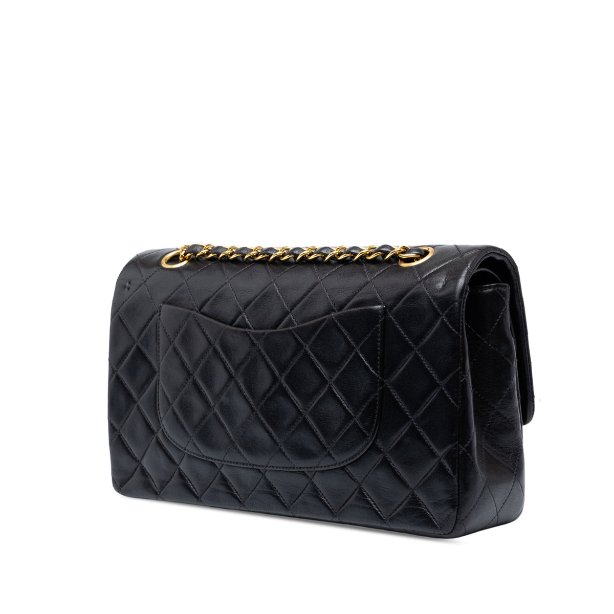 Chanel Medium Classic Lambskin Double Flap — Black