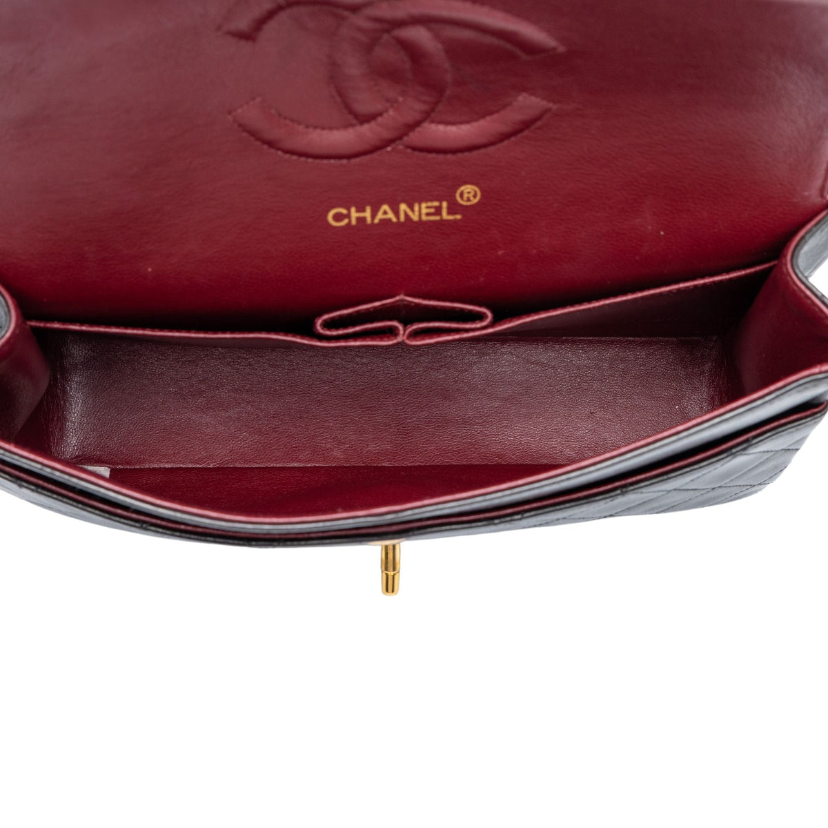 Chanel Medium Classic Lambskin Double Flap — Black