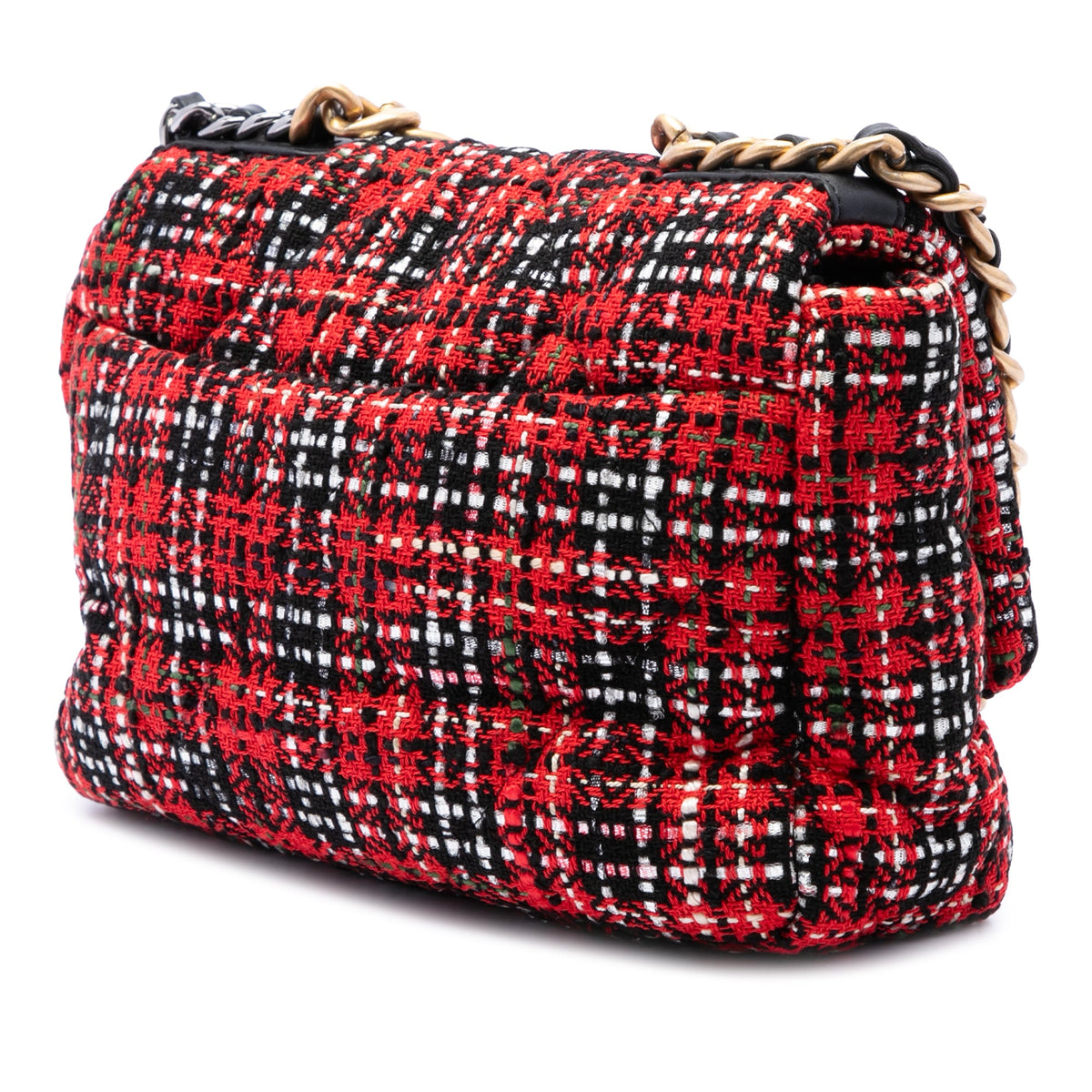 Chanel Medium Tweed 19 Flap — Red