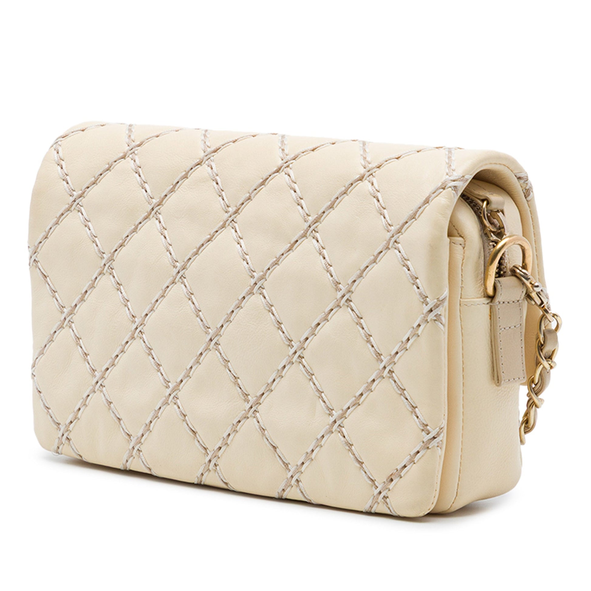 Chanel CC Quilted Calfskin Wild Stitch Flap